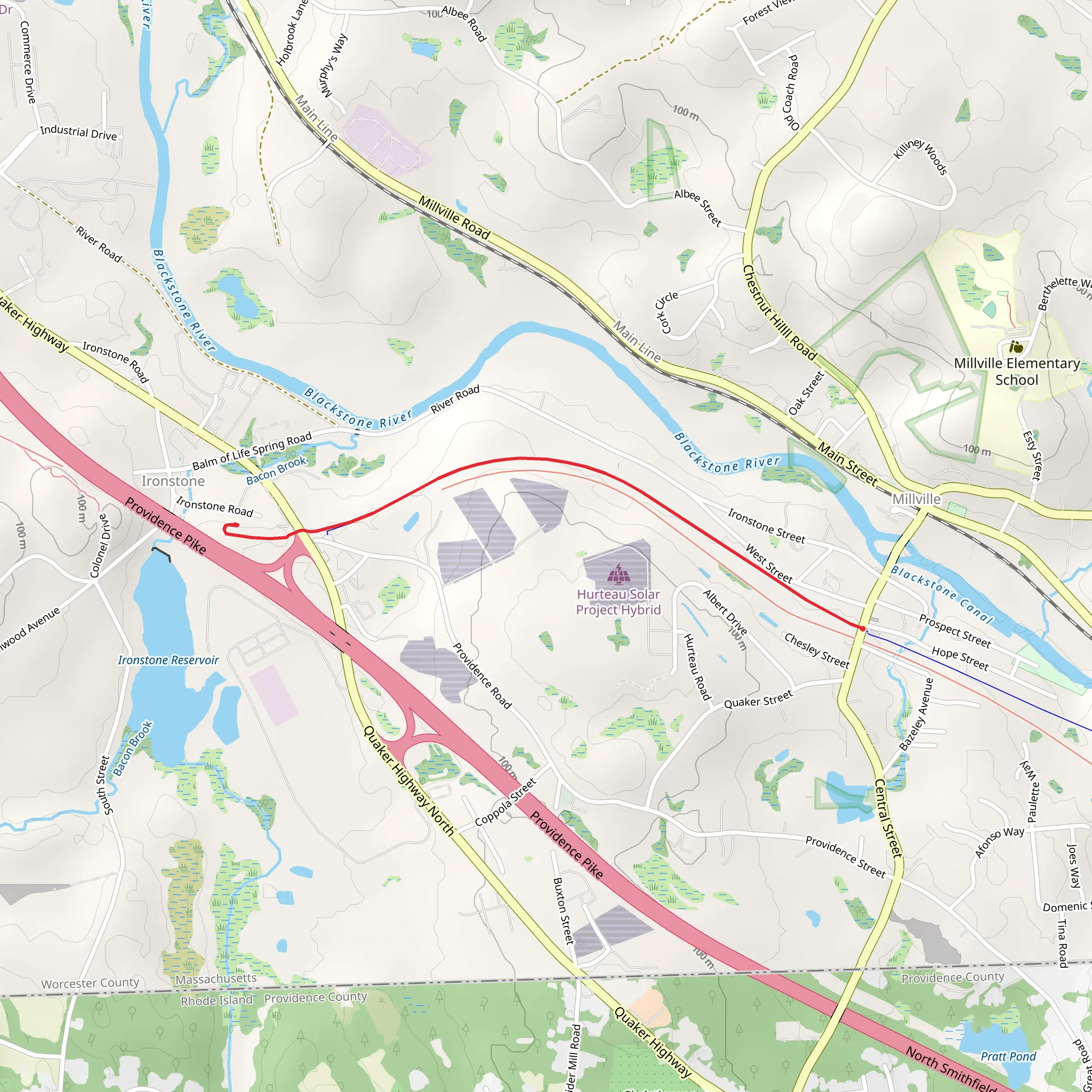 Southern New England Trunkline Trail mobile static map