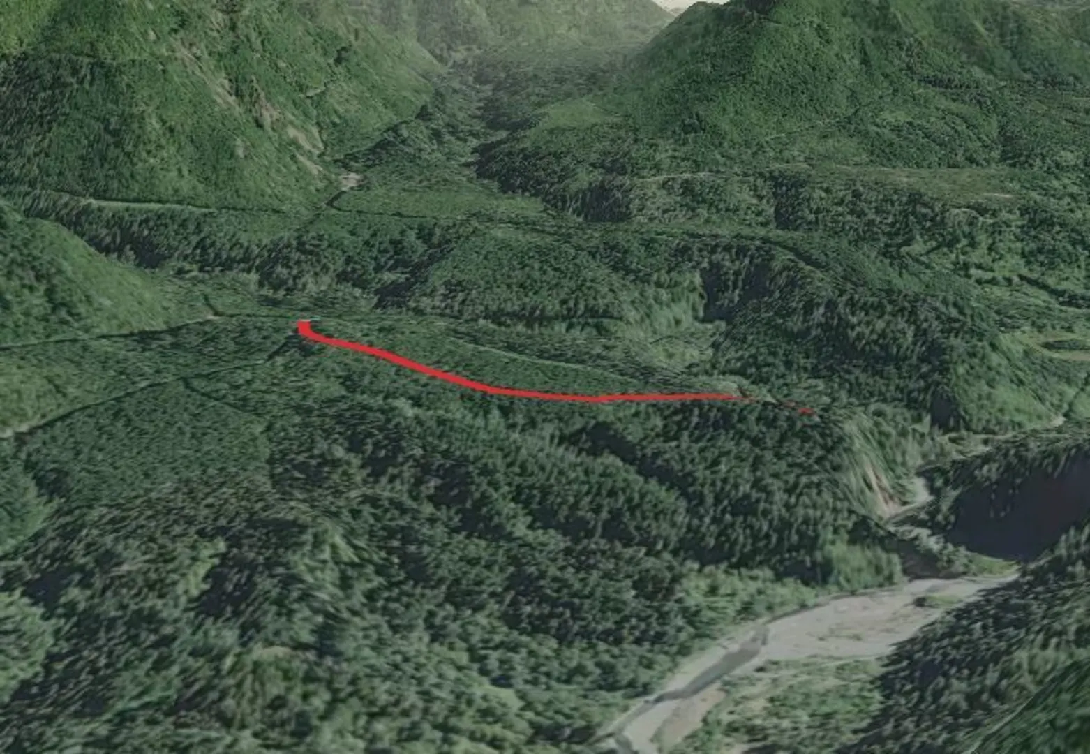 An image depicting the trail Lower SF Skokomish 120 Access Trail and its surrounding area.