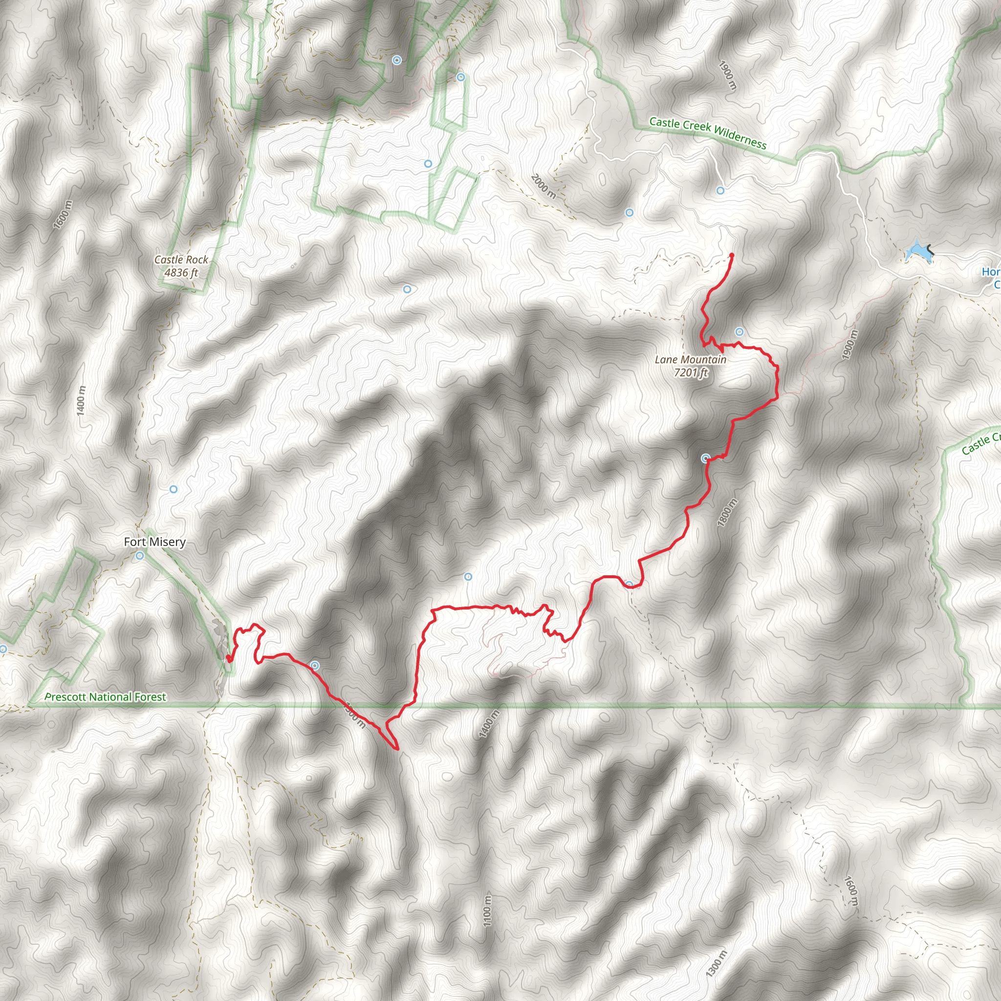 Lane Mountain Trail mobile static map