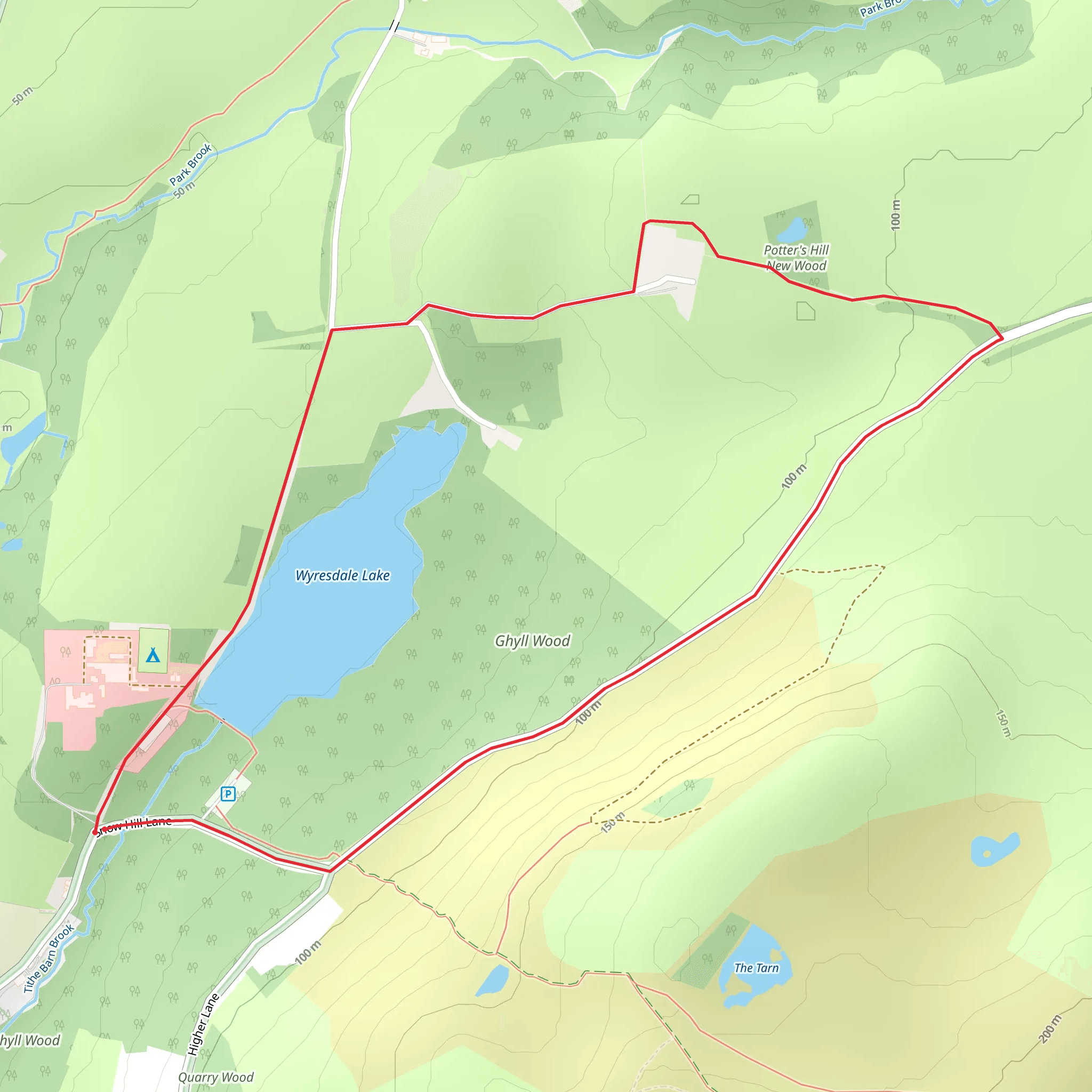 Wyresdale Lake Loop mobile static map