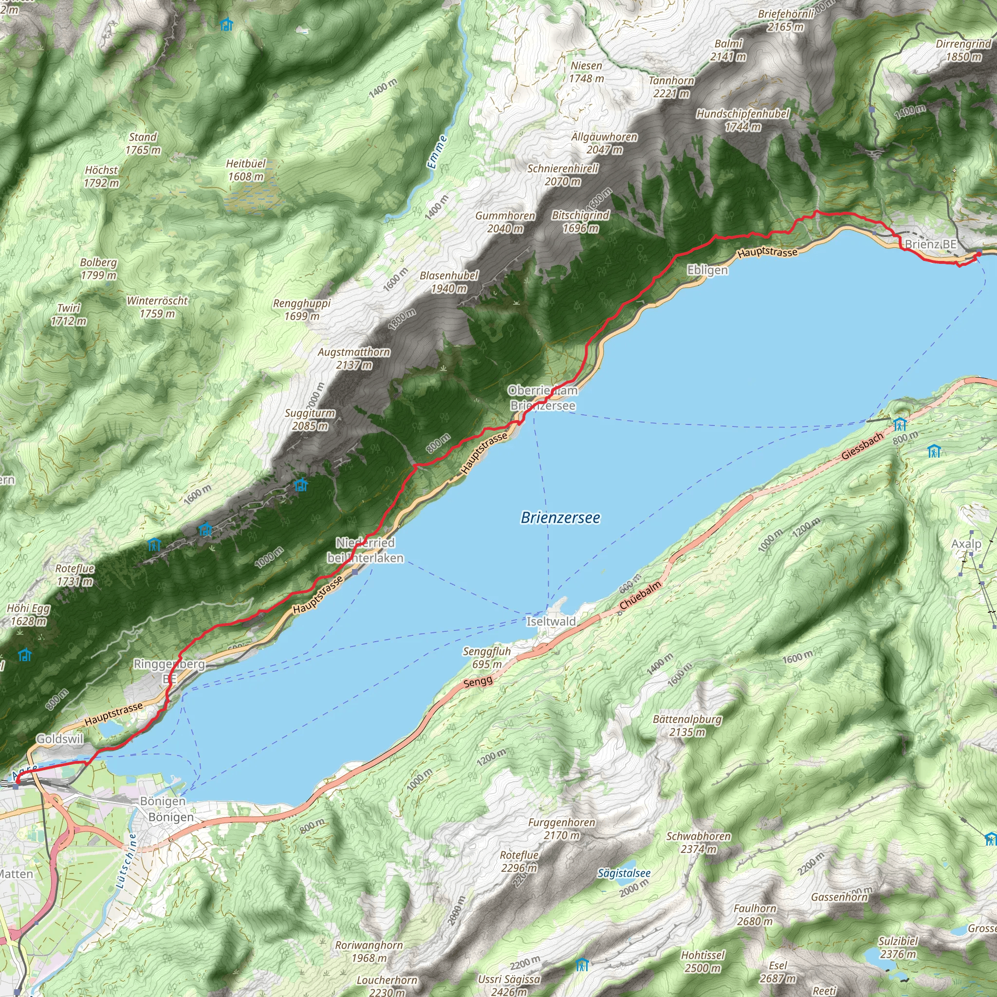 Banks of Lake Brienz mobile static map