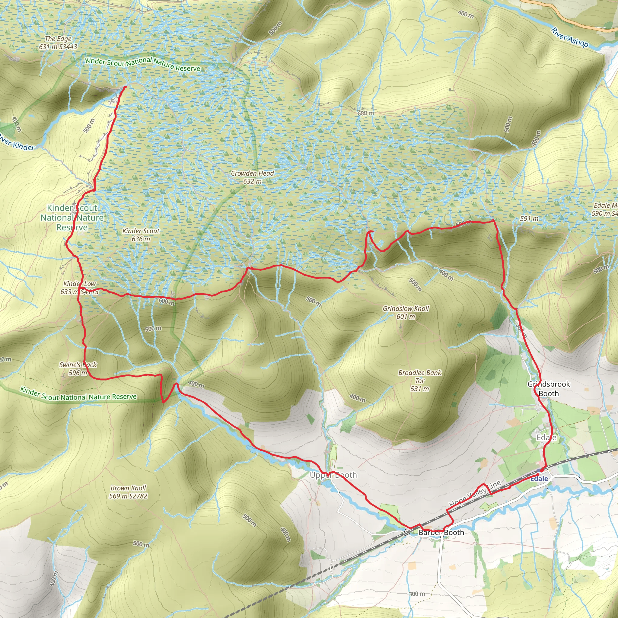 Edale - Kinder circular mobile static map