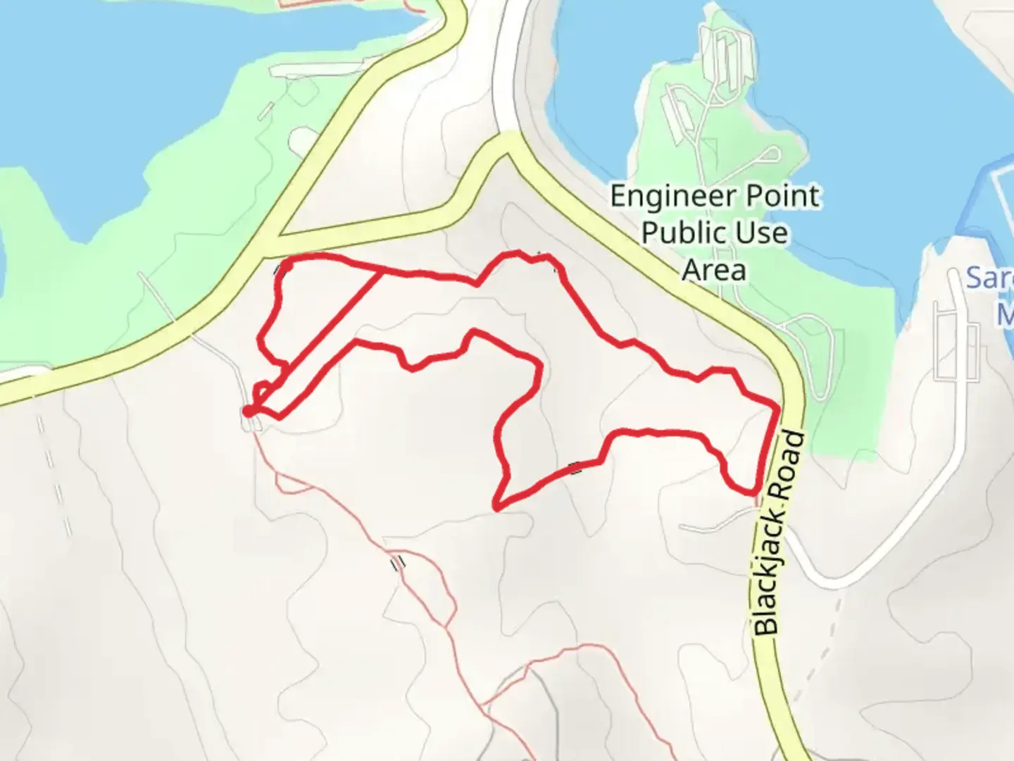 An image depicting the trail Sandstone Fitness Loop Trail and its surrounding area.