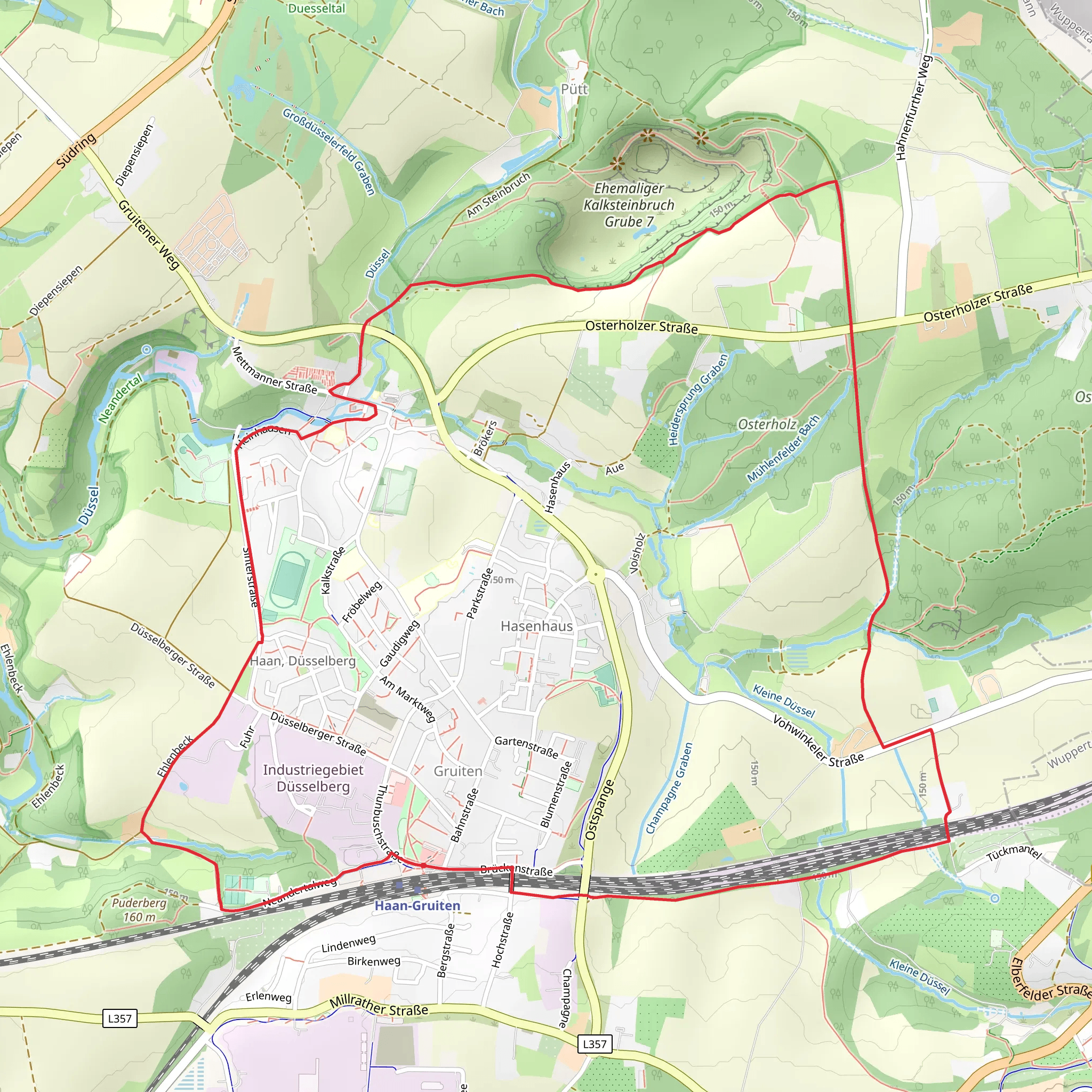 O Rund um Gruiten Loop mobile static map