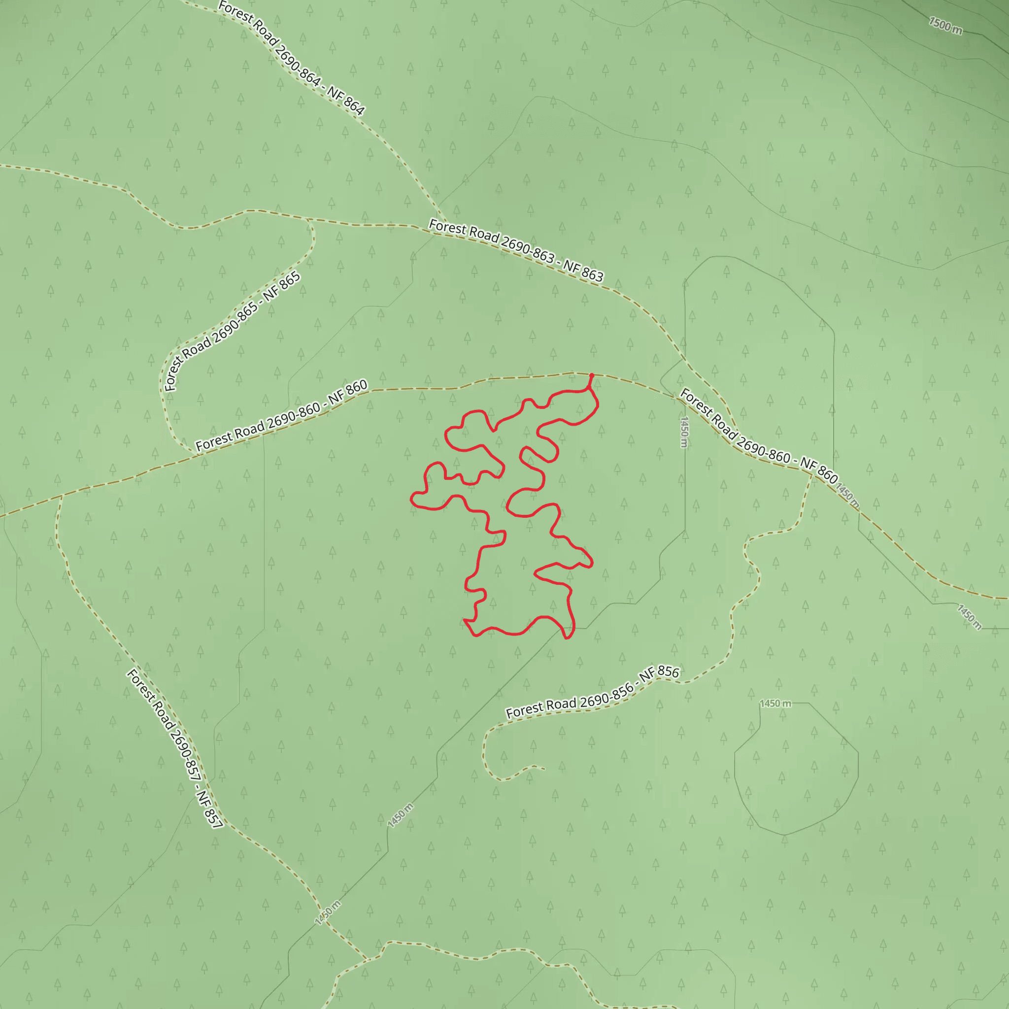 Santiam Advanced Play Loop Trail mobile static map