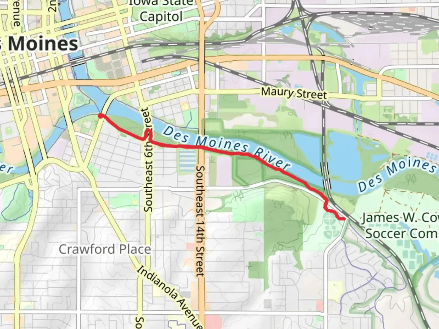 An image depicting the trail Carl Voss Trail and its surrounding area.