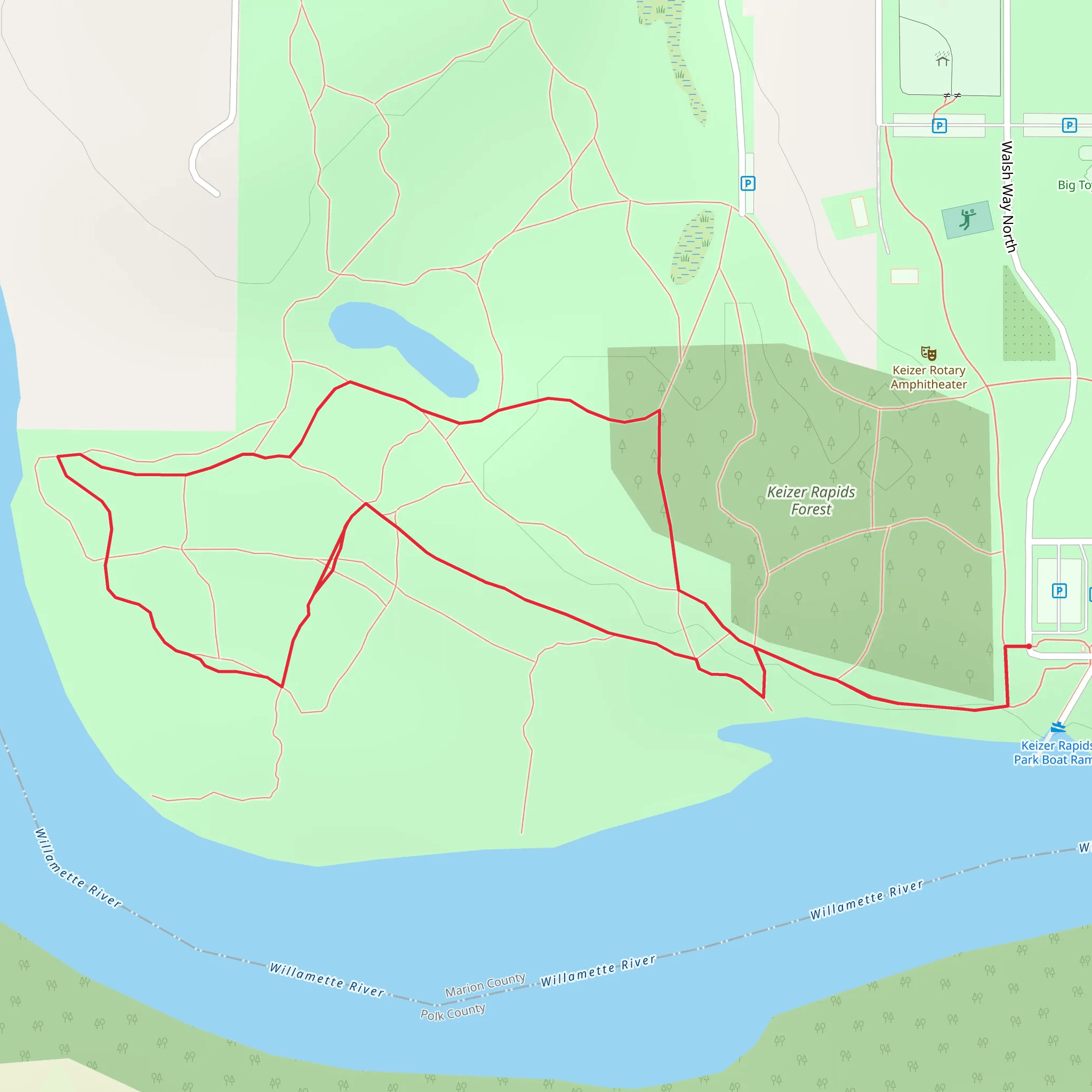 Keizer Rapids Park South Loop mobile static map