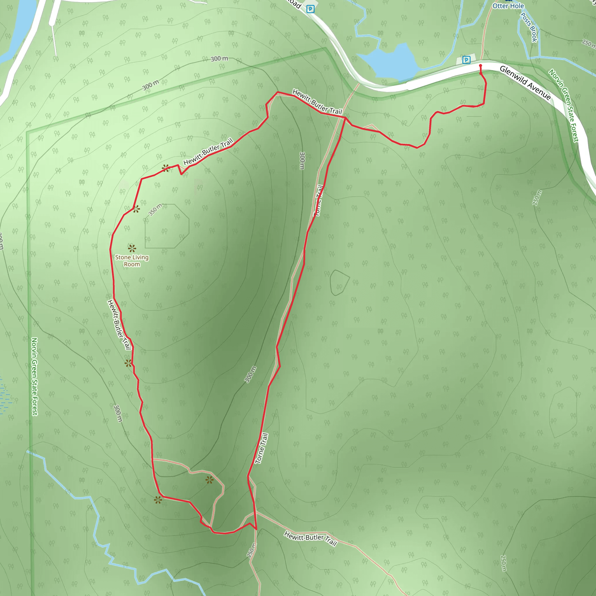 Hewitt-Butler and Torne Loop Trail mobile static map