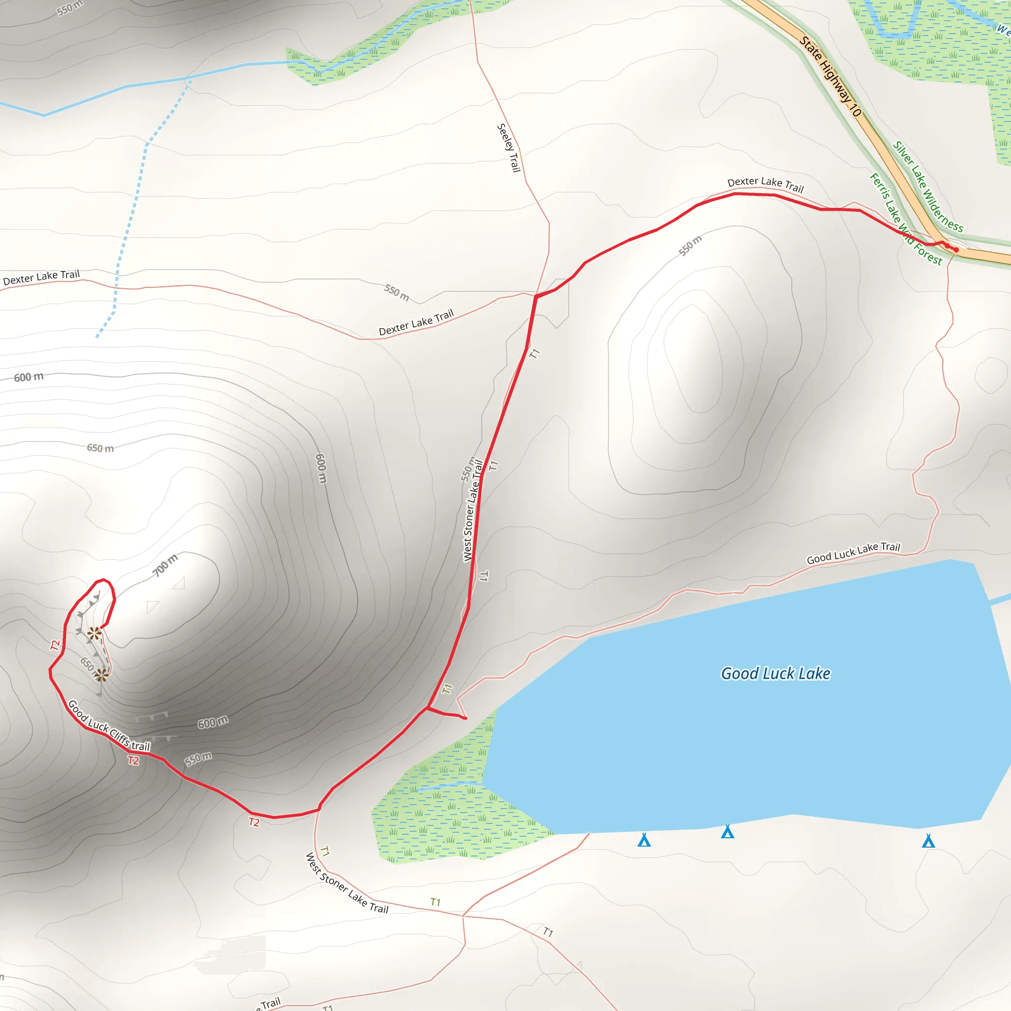Good Luck Lake and Good Luck Mountain mobile static map