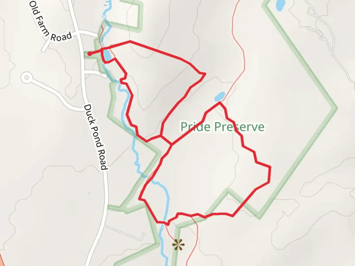 An image depicting the trail Borrow Pit and Minnow Brook Loop and its surrounding area.