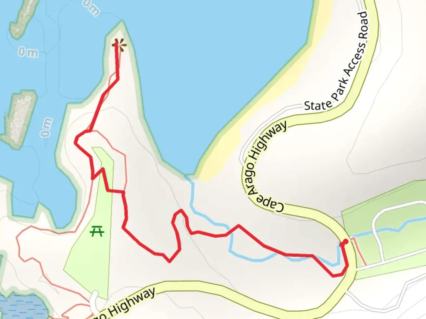 An image depicting the trail Sunset Bay from Cape Arago Highway and its surrounding area.