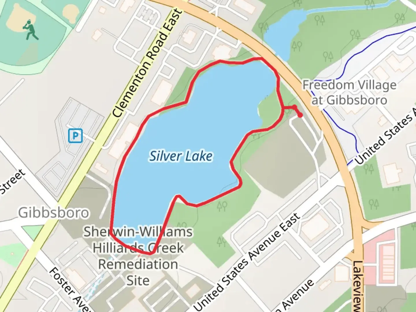 An image depicting the trail Silver Lake Loop and its surrounding area.