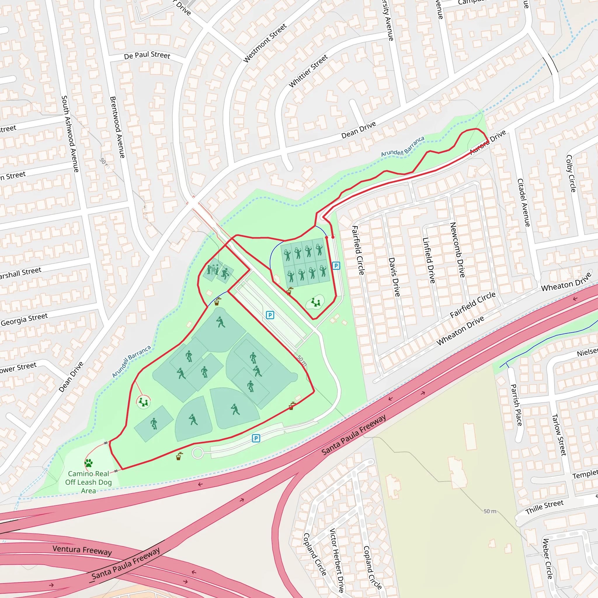 Camino Real Park Loop mobile static map