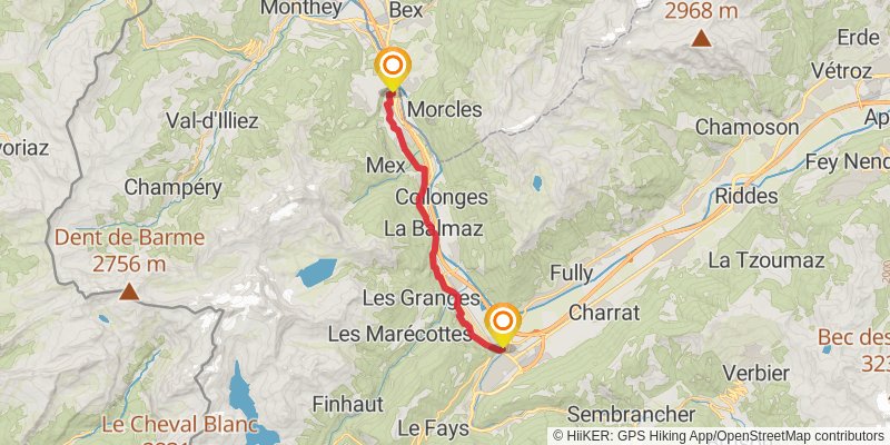 Camino Müstair-Geneva via Martigny stage 29 Map