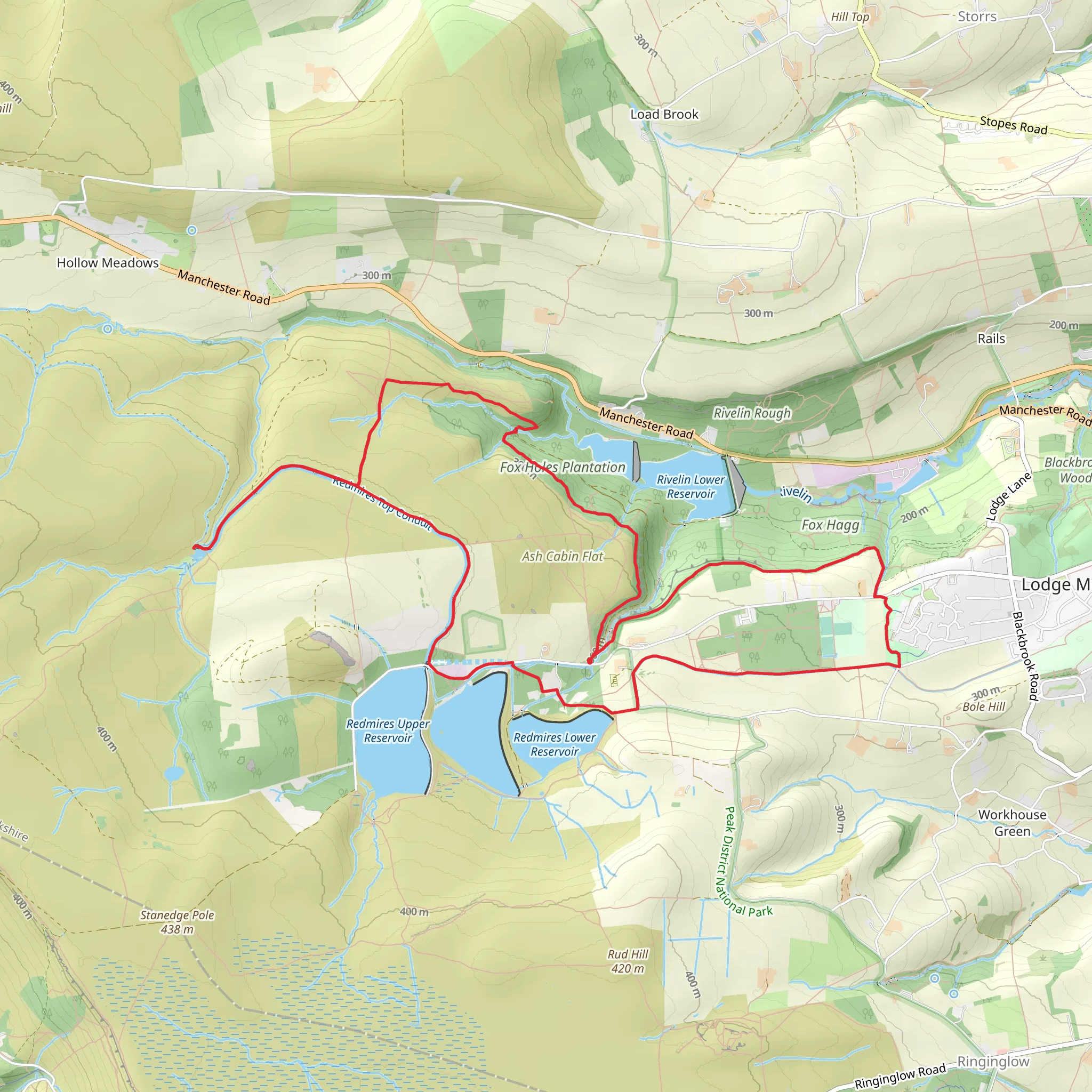 Wyming Brook Nature Reserve Loop mobile static map