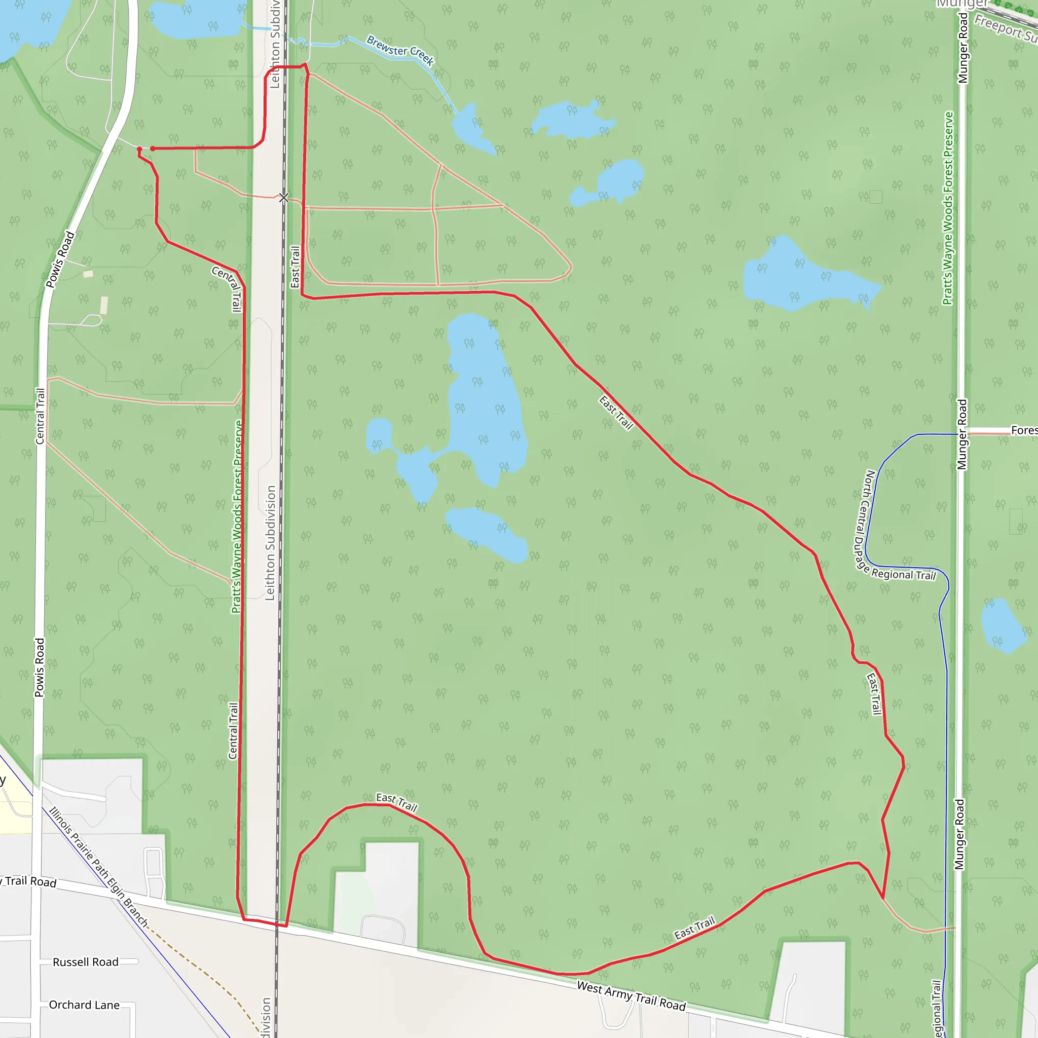 Central and East Loop Trail mobile static map