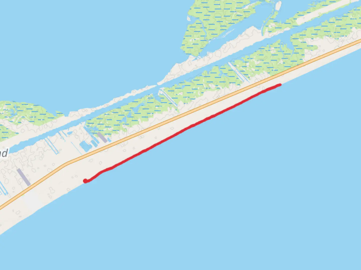 An image depicting the trail Crystal Beach and its surrounding area.