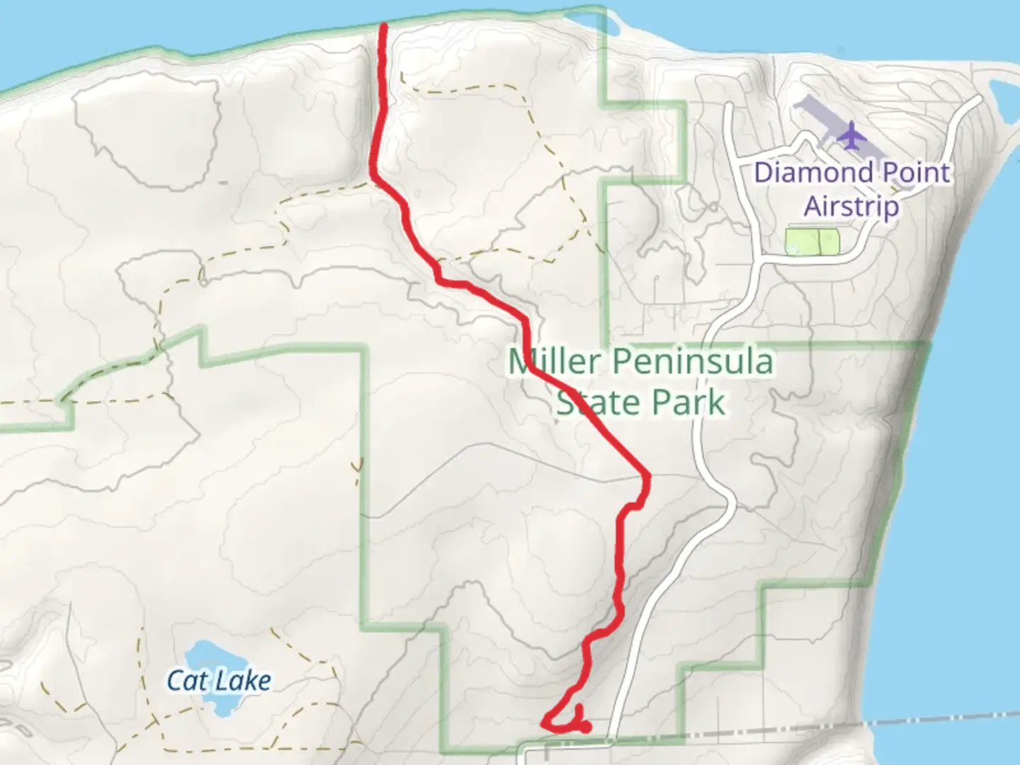 An image depicting the trail Trailhead and East Diamond Point Trail and its surrounding area.