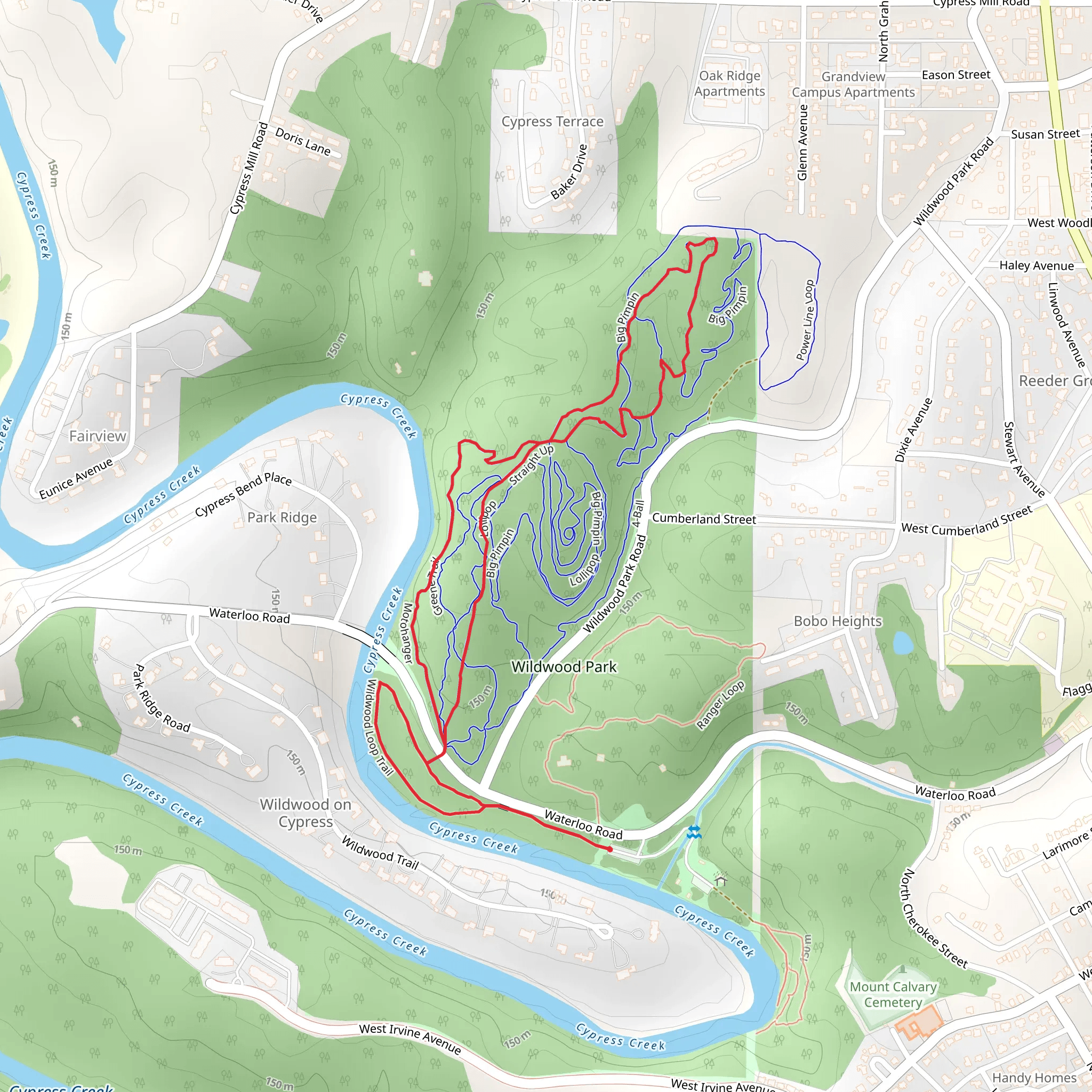 Wildwood Trail, Motohanger and Big Pimpin Trail mobile static map