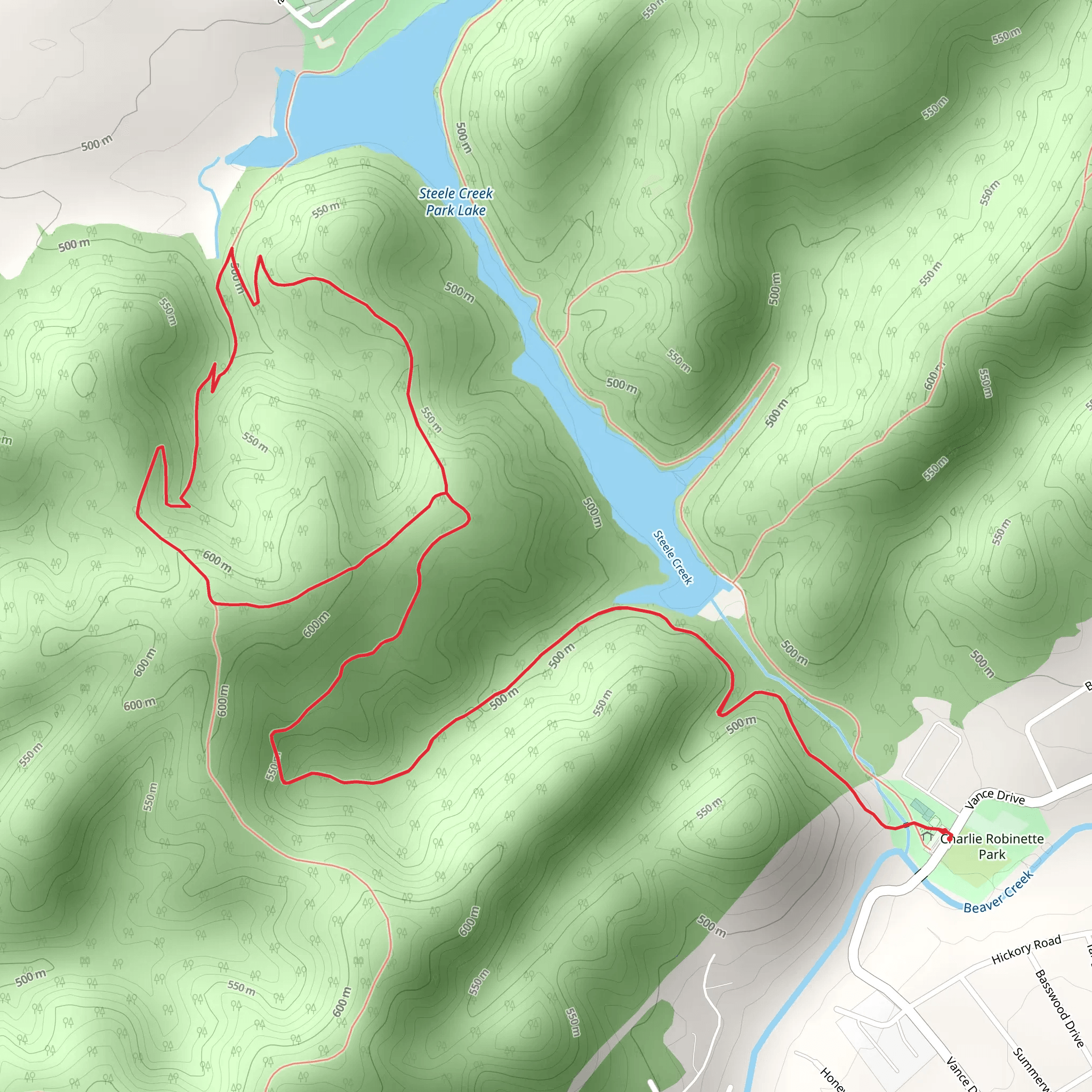 Steele Creek Overlook Loop mobile static map