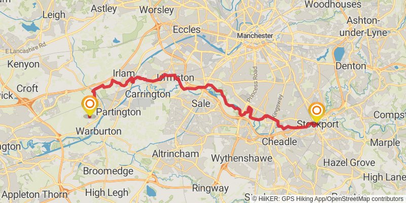 Liverpool South Parkway to Walney Island Walk stage 3 Map