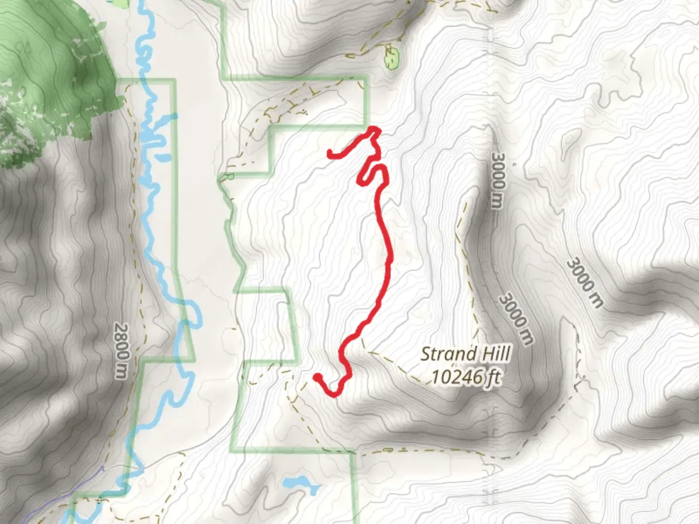 An image depicting the trail Strand Hill Trail and its surrounding area.