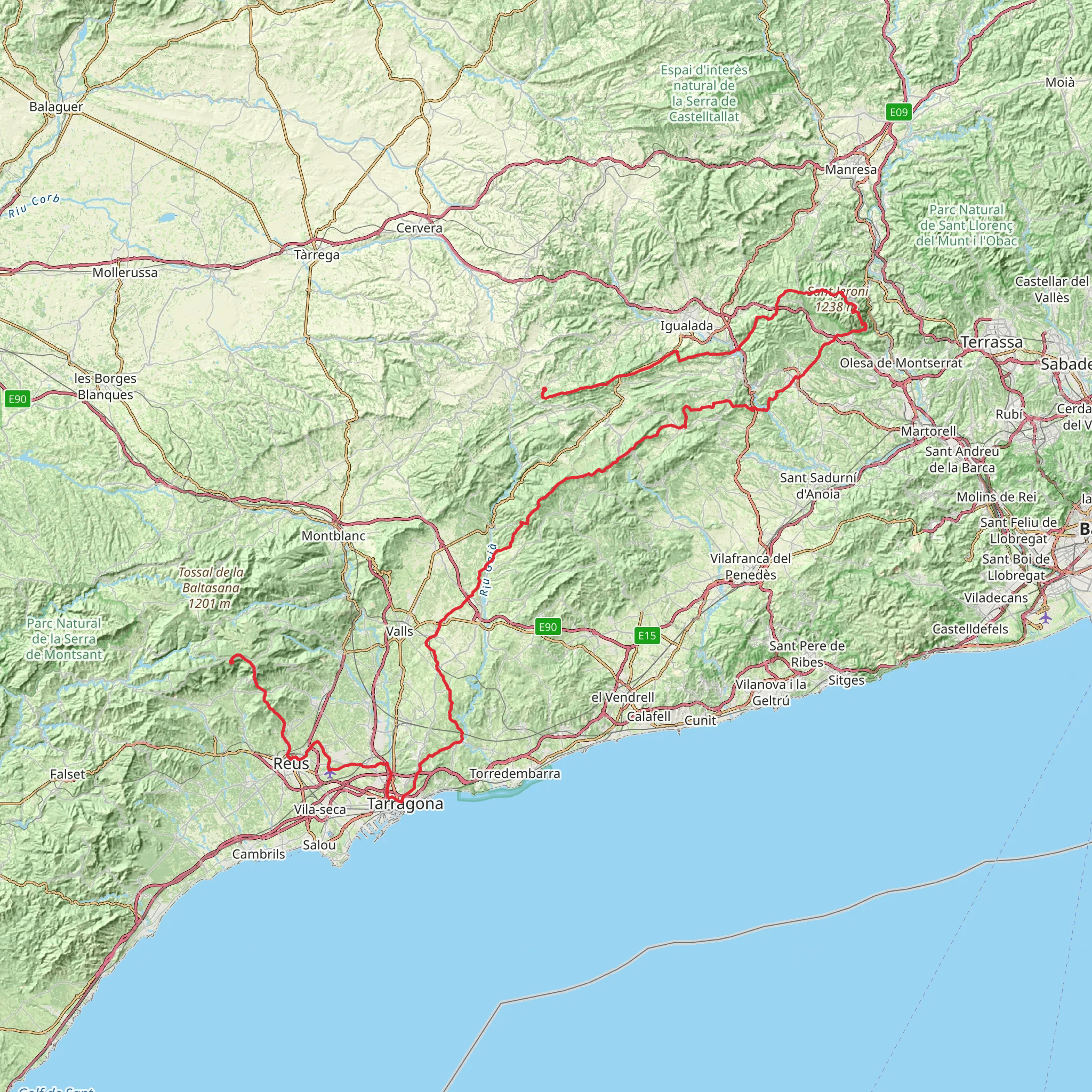 GR 172 De Bellprat to la Mussara mobile static map