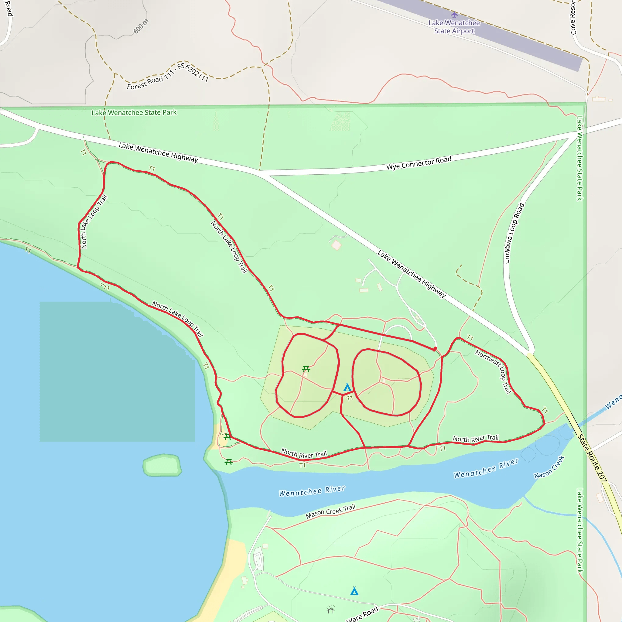 Lake Wenatchee State Park Loop mobile static map