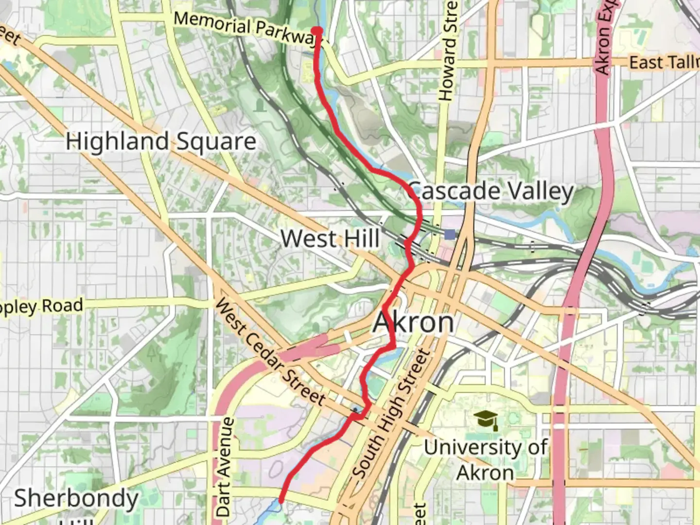 An image depicting the trail Ohio and Erie Canal Towpath Trail - Canyon Trail Park and its surrounding area.