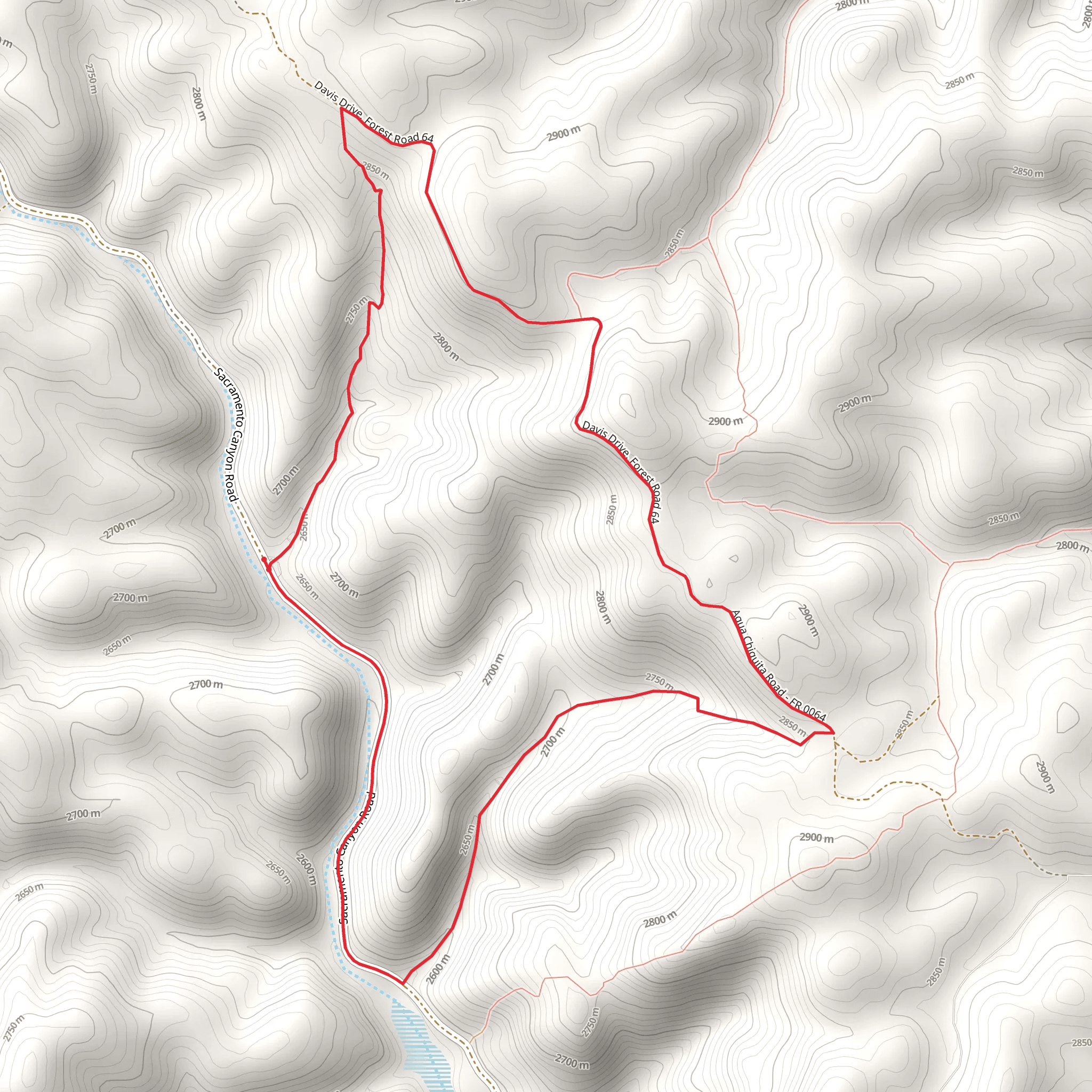 Corral Canyon Trail and Sacramento Canyon Loop mobile static map