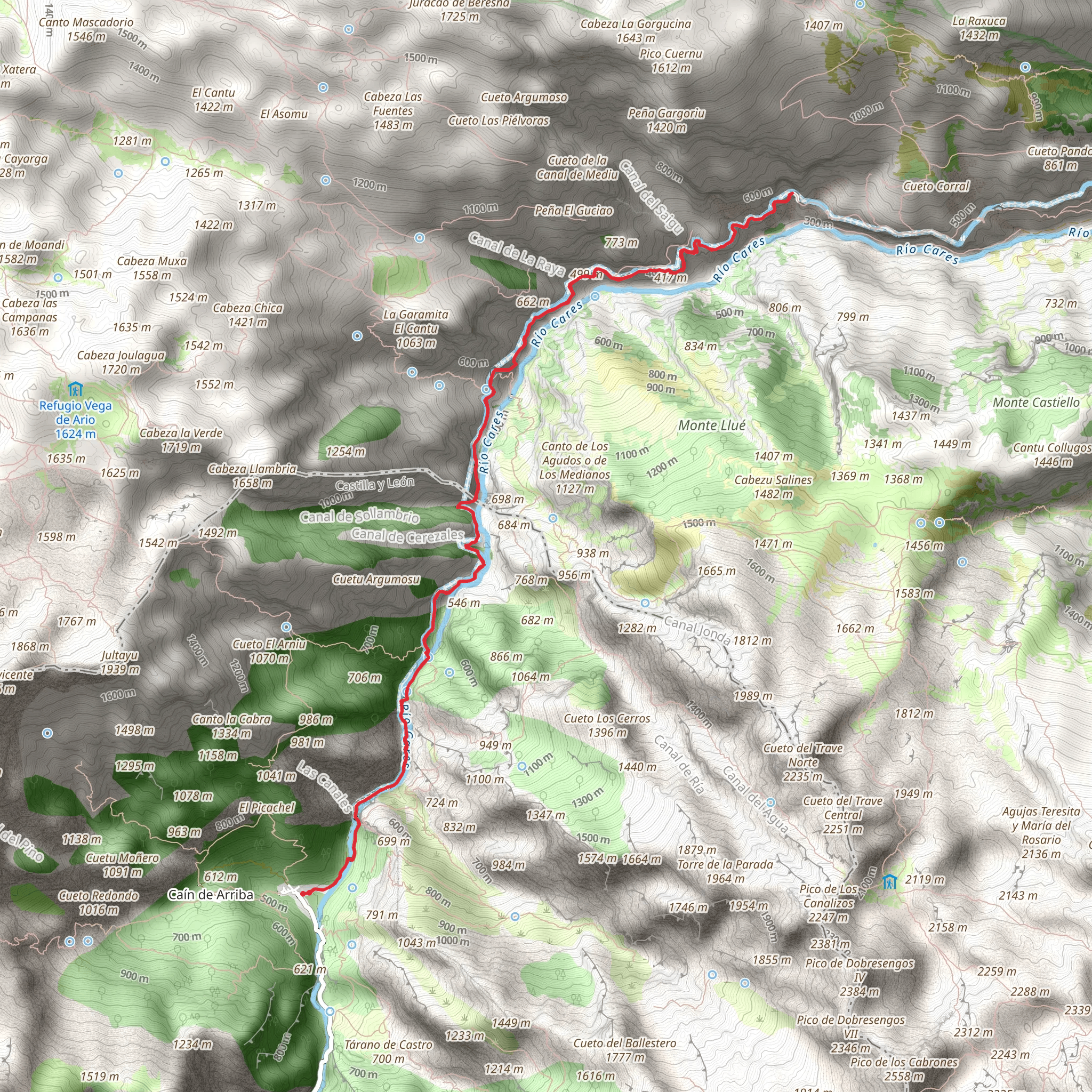 Túneles – Puente Loop from Posada de Valdeón mobile static map