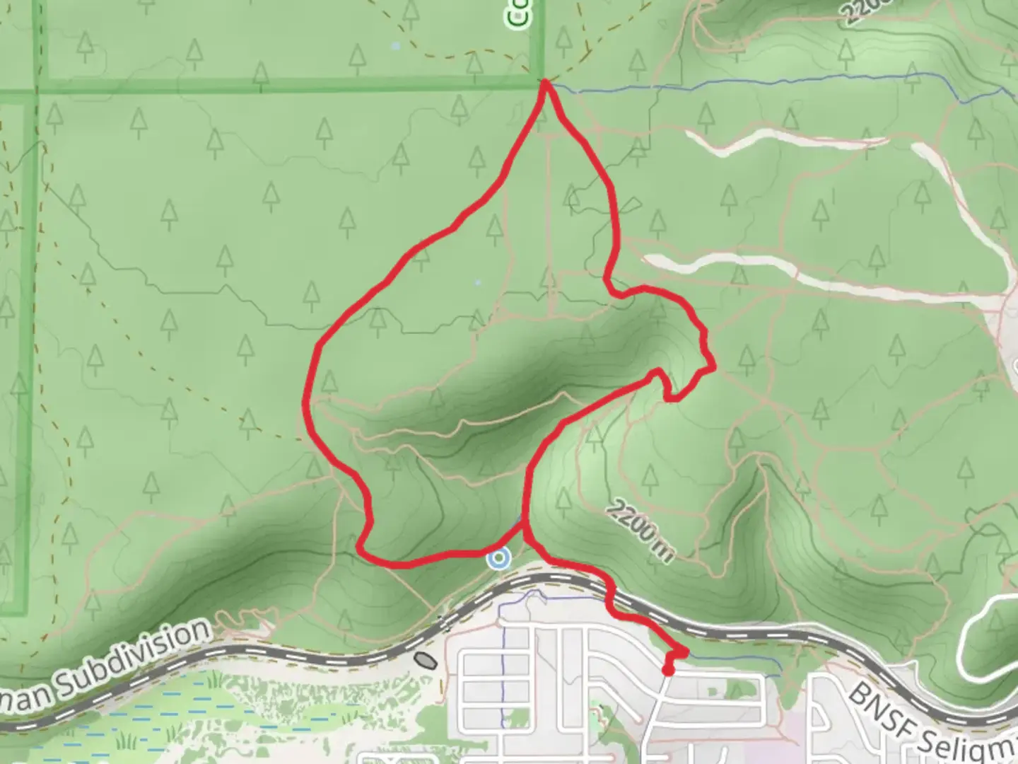 An image depicting the trail Tunnel Springs Trail Loop - North and its surrounding area.