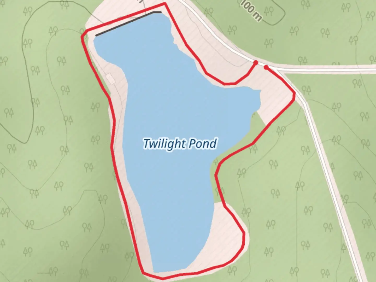 An image depicting the trail Twilight Pond Loop and its surrounding area.