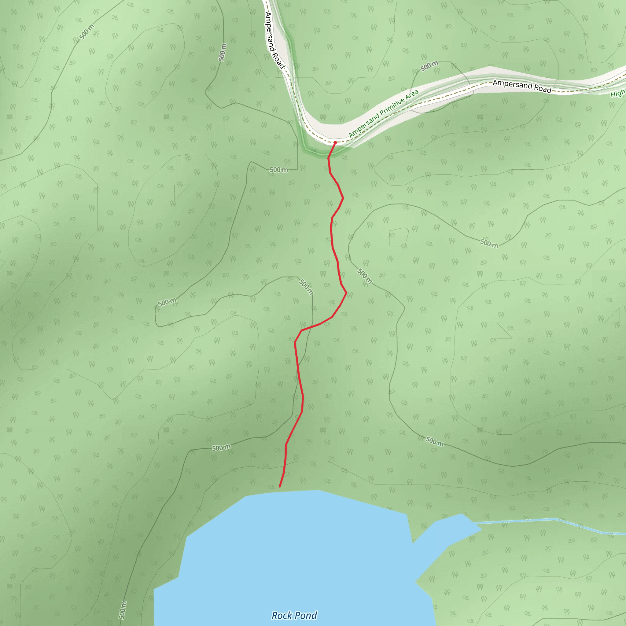 Rock Pond Trail from Ampersand Road mobile static map