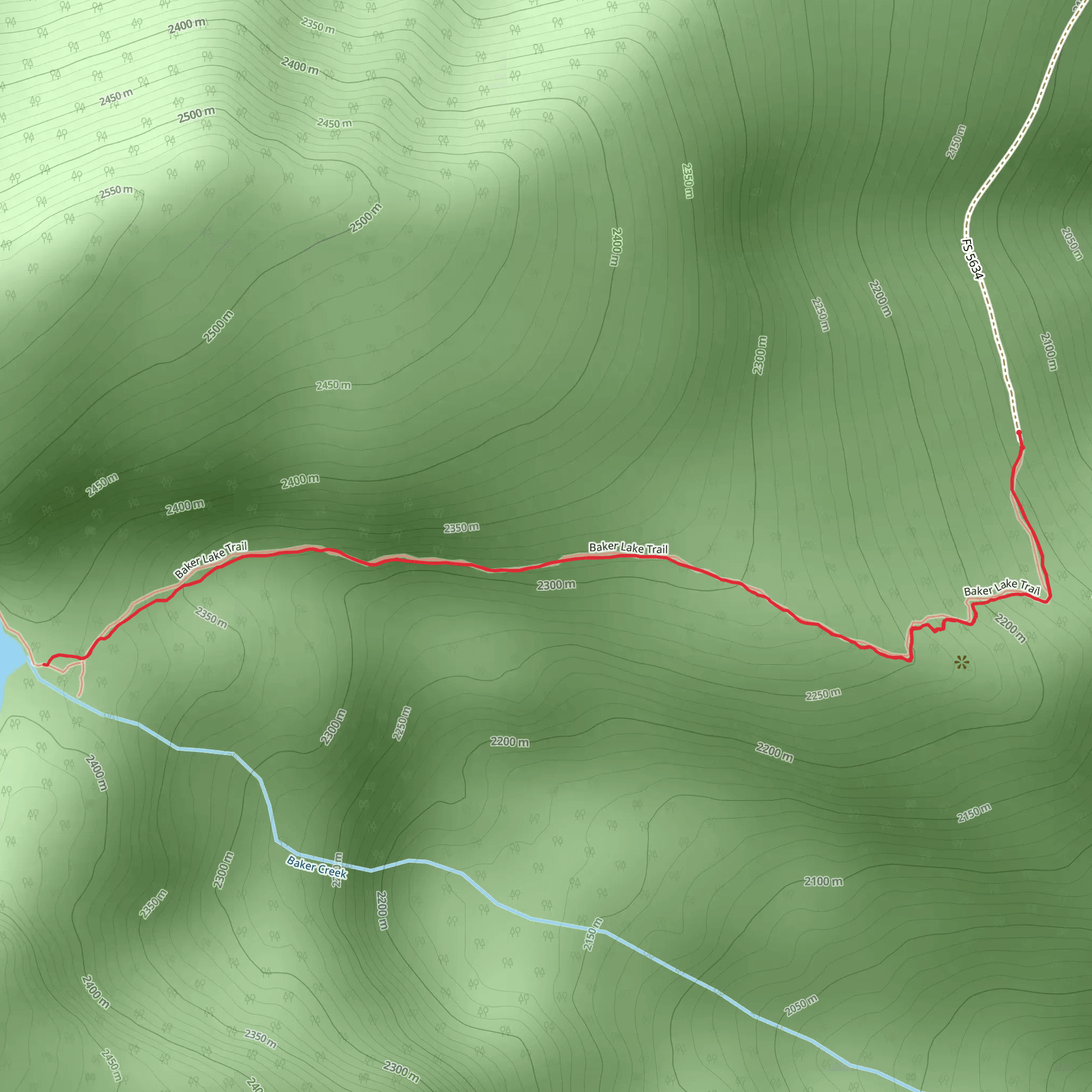 Baker Lake Trail mobile static map