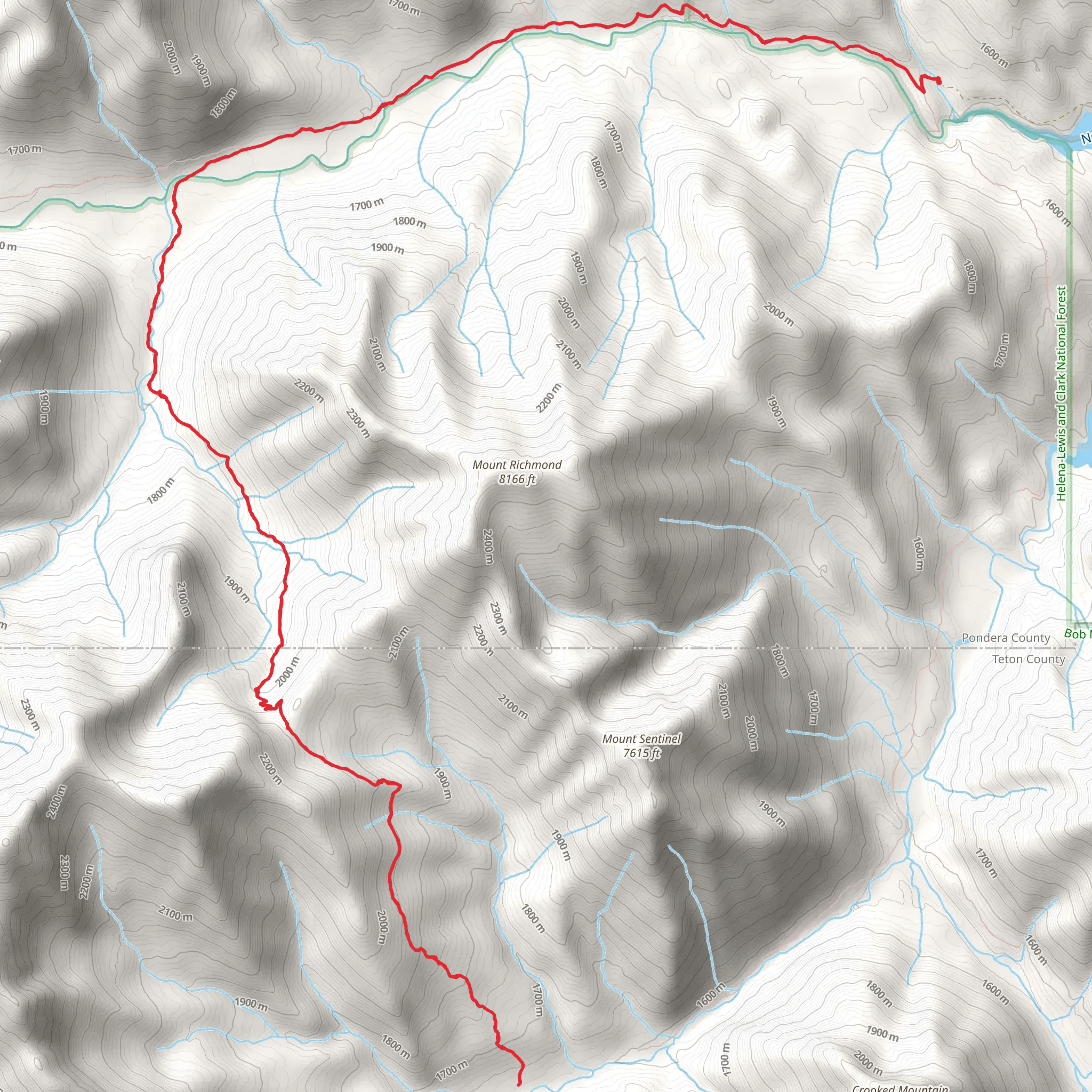 Blind Creek - Tubby Creek via North Fork Birch Creek Trail mobile static map