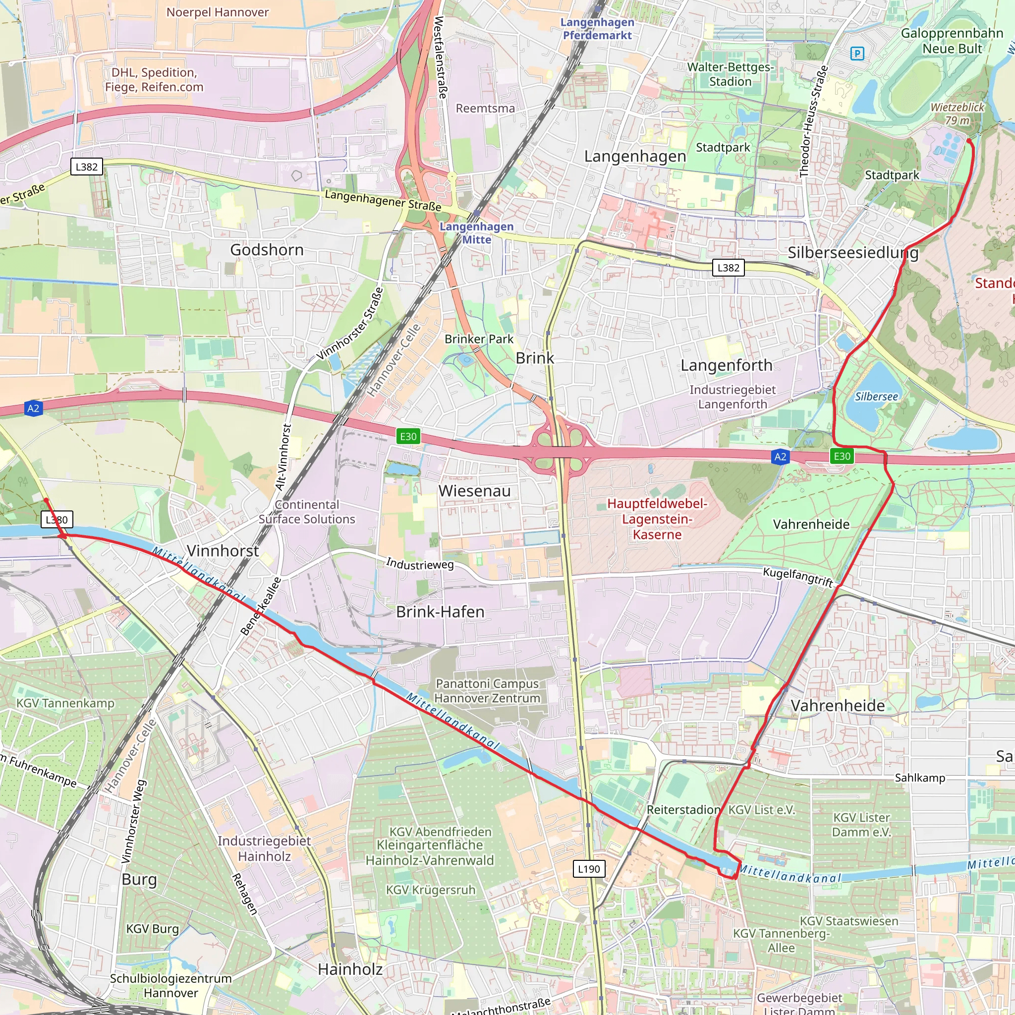 Mittellandkanal via Peter Strasser Allee mobile static map