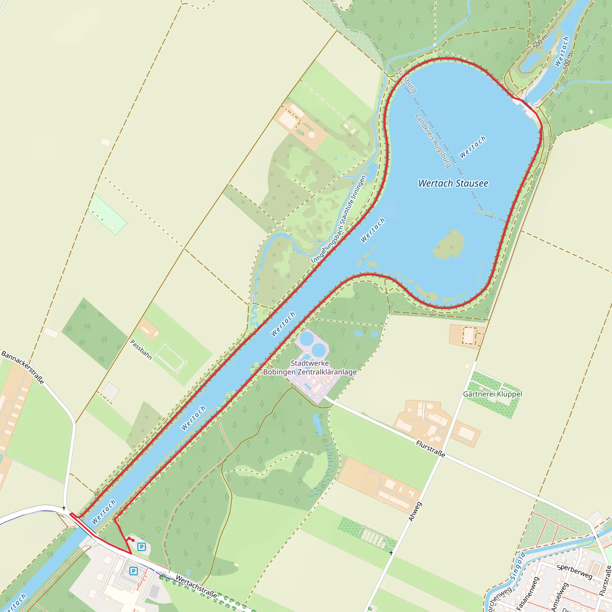 Wertach Stausee Loop via Pfarrer Kneipp Weg mobile static map