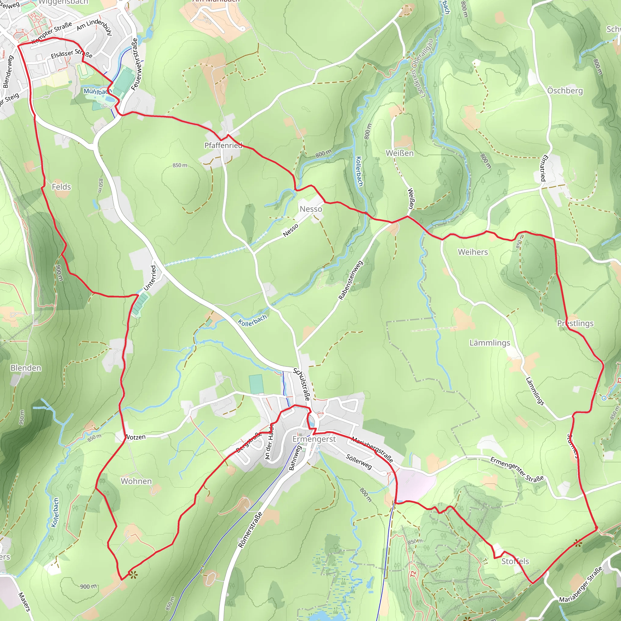 Mariaberg Wanderung mobile static map