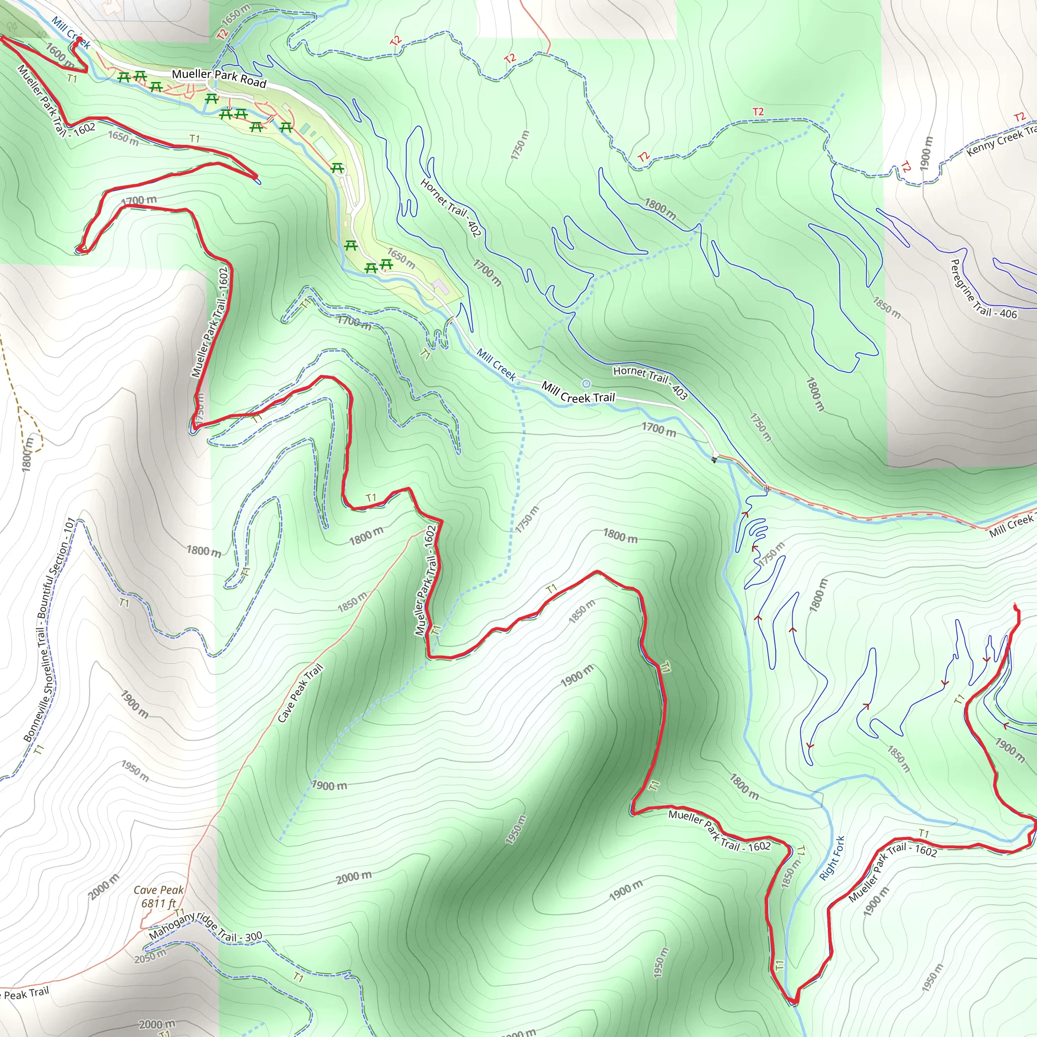 Mueller Park Trail mobile static map