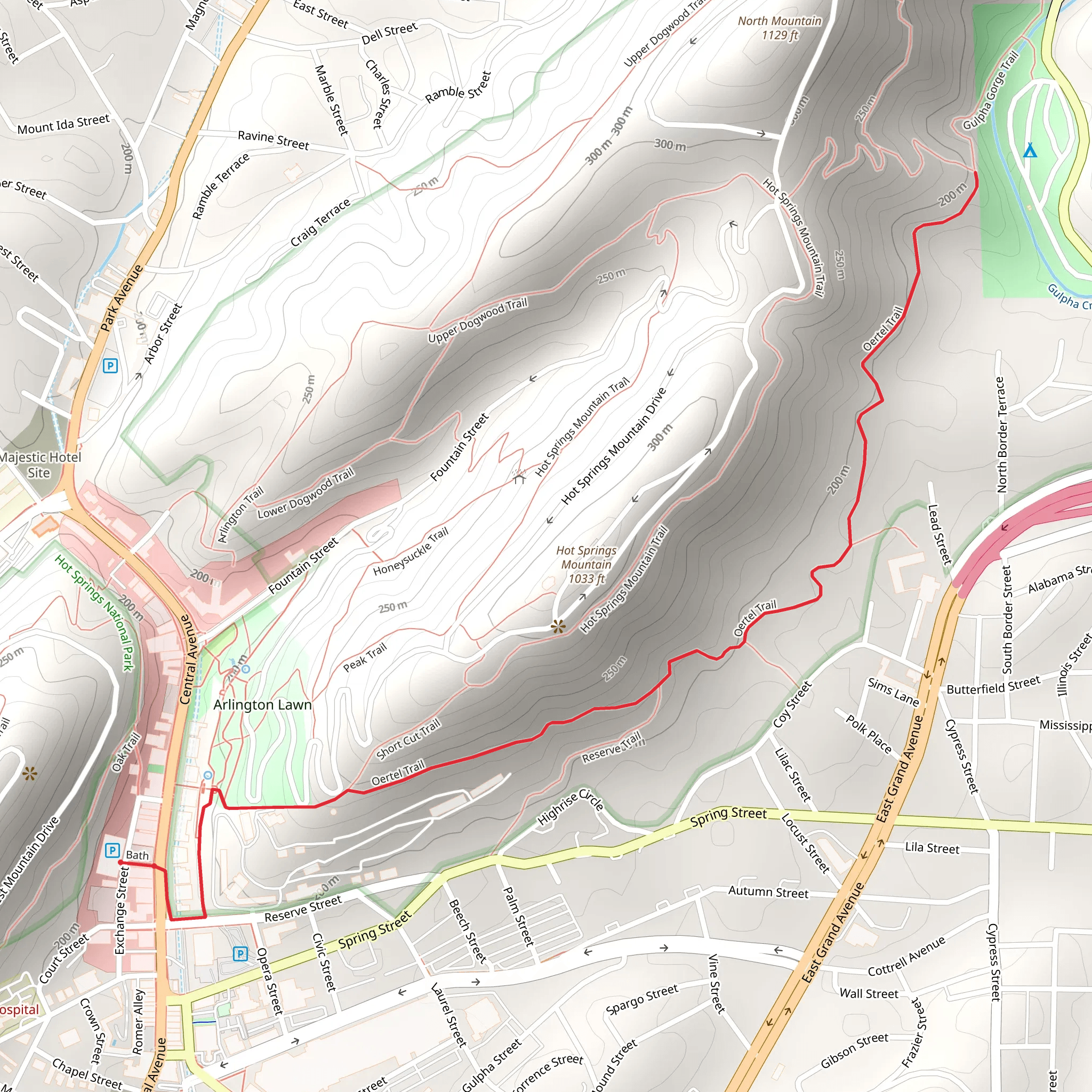 Oertel Trail mobile static map