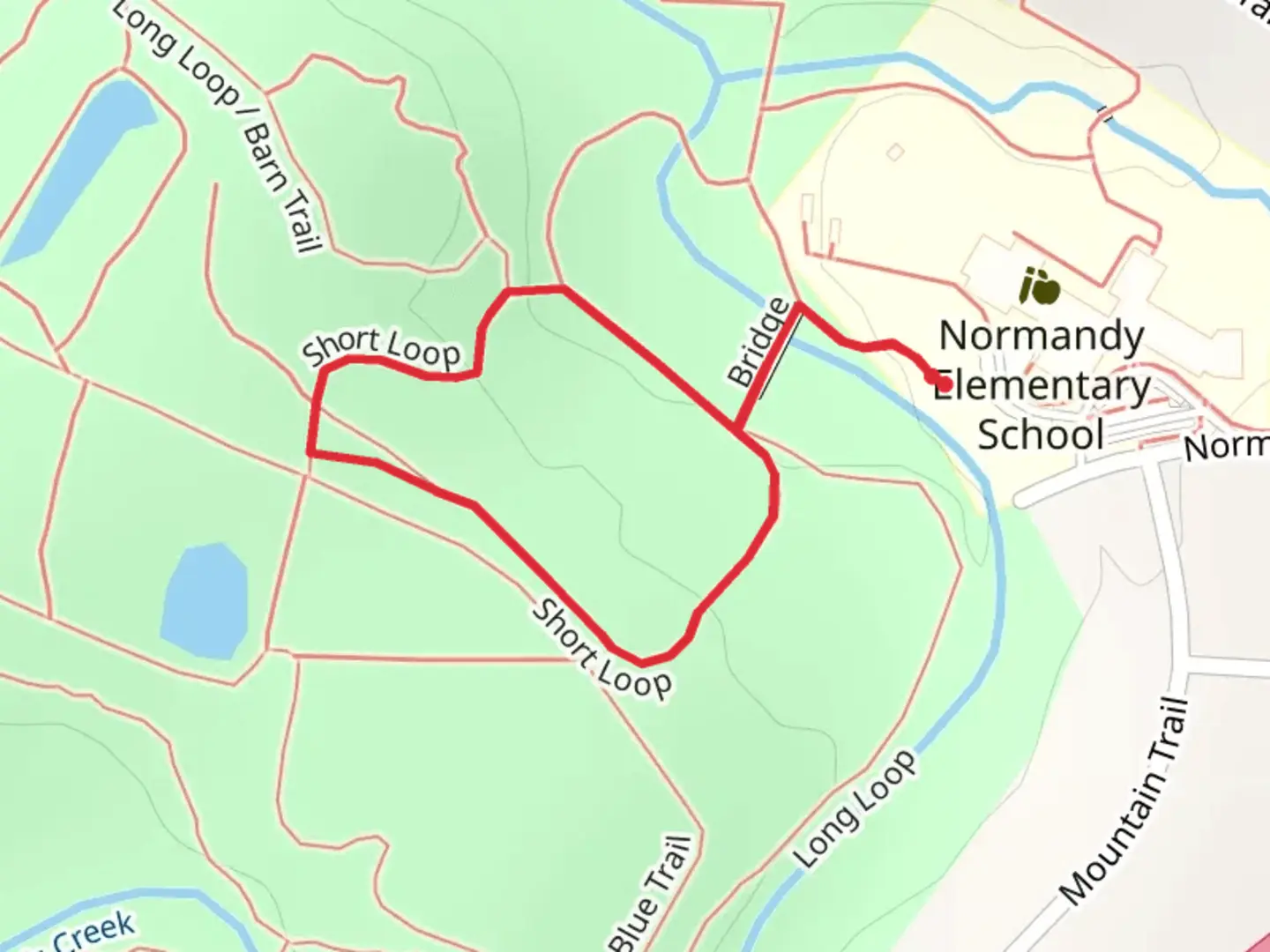 An image depicting the trail Barn Short Loop and its surrounding area.