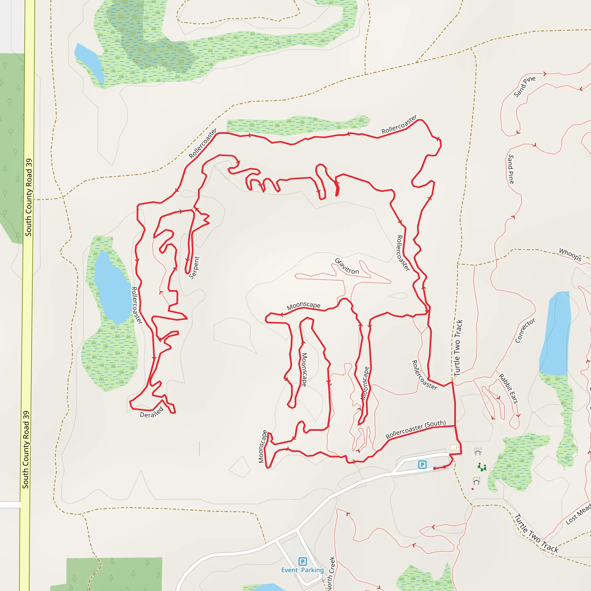Rollercoaster and Moonscape Loop mobile static map