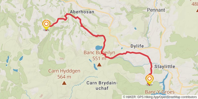 Glyndŵr's Way stage 6 Map