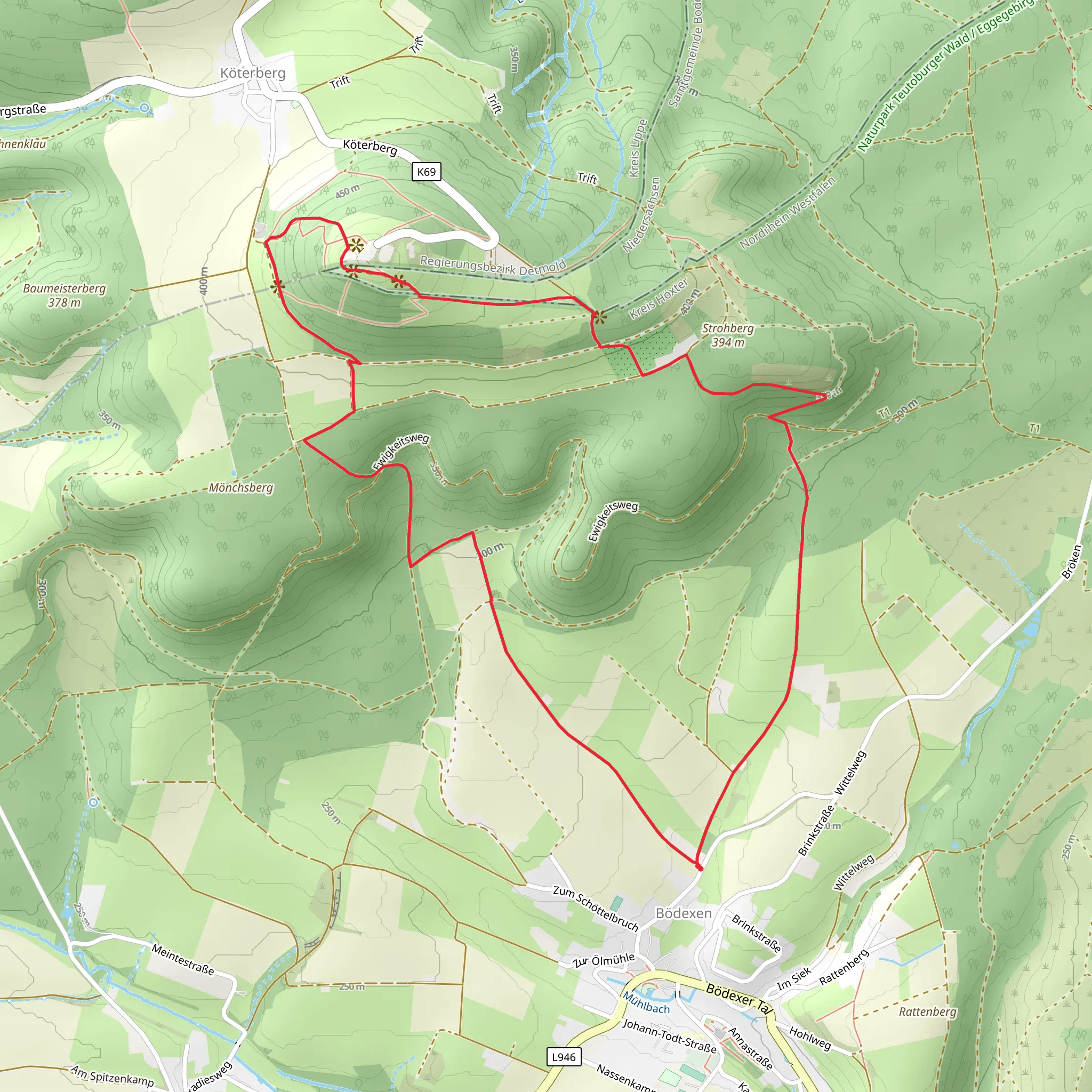 Köterberg via Uslarer Weg mobile static map