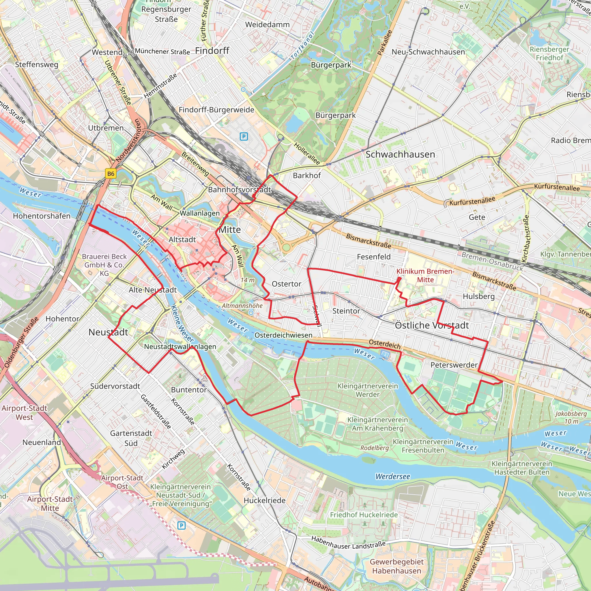 Bahnhofsvorstadt and Wasserwerk Loop mobile static map
