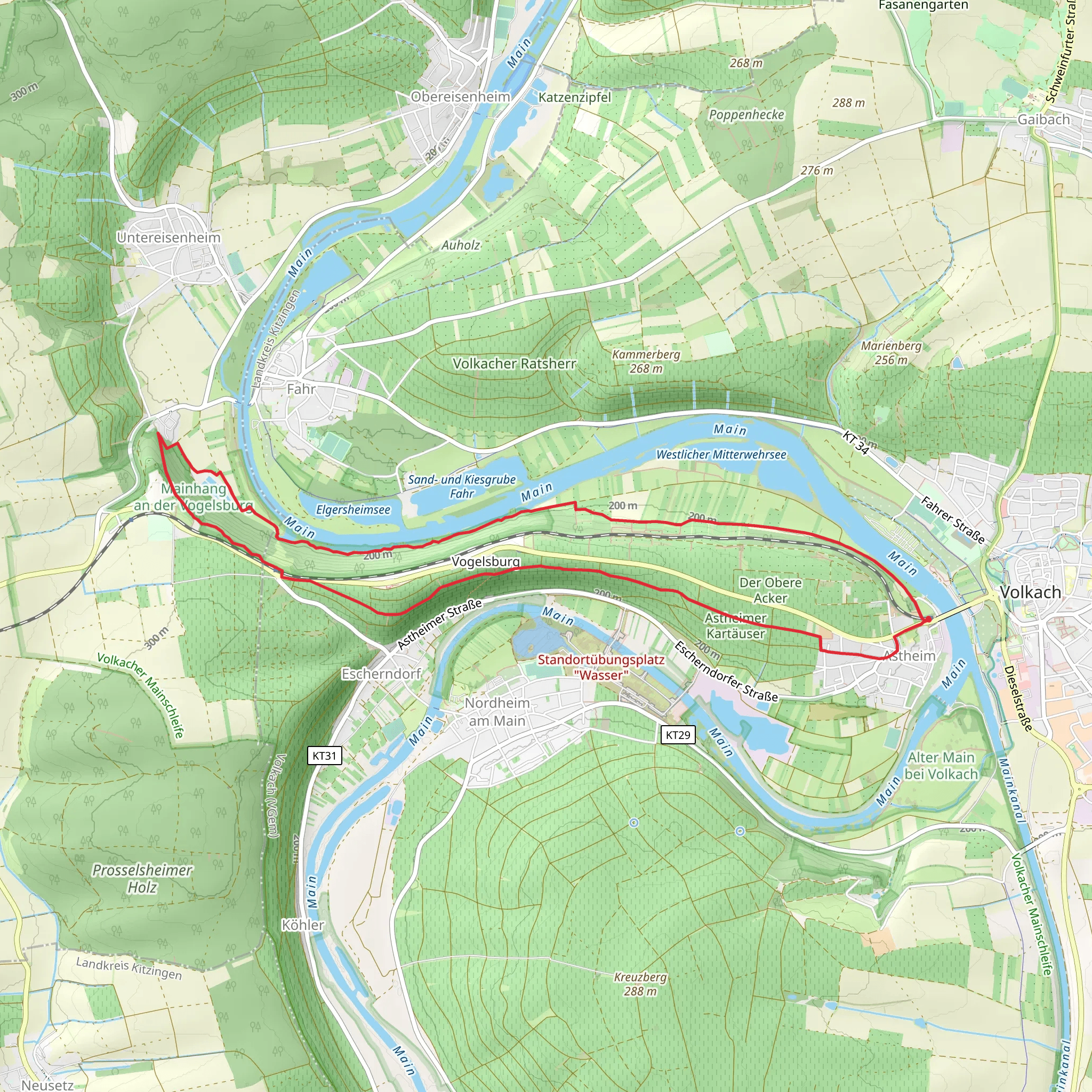 Main River via Astheimer Quittenlehrpfad Mainweg Teil mobile static map