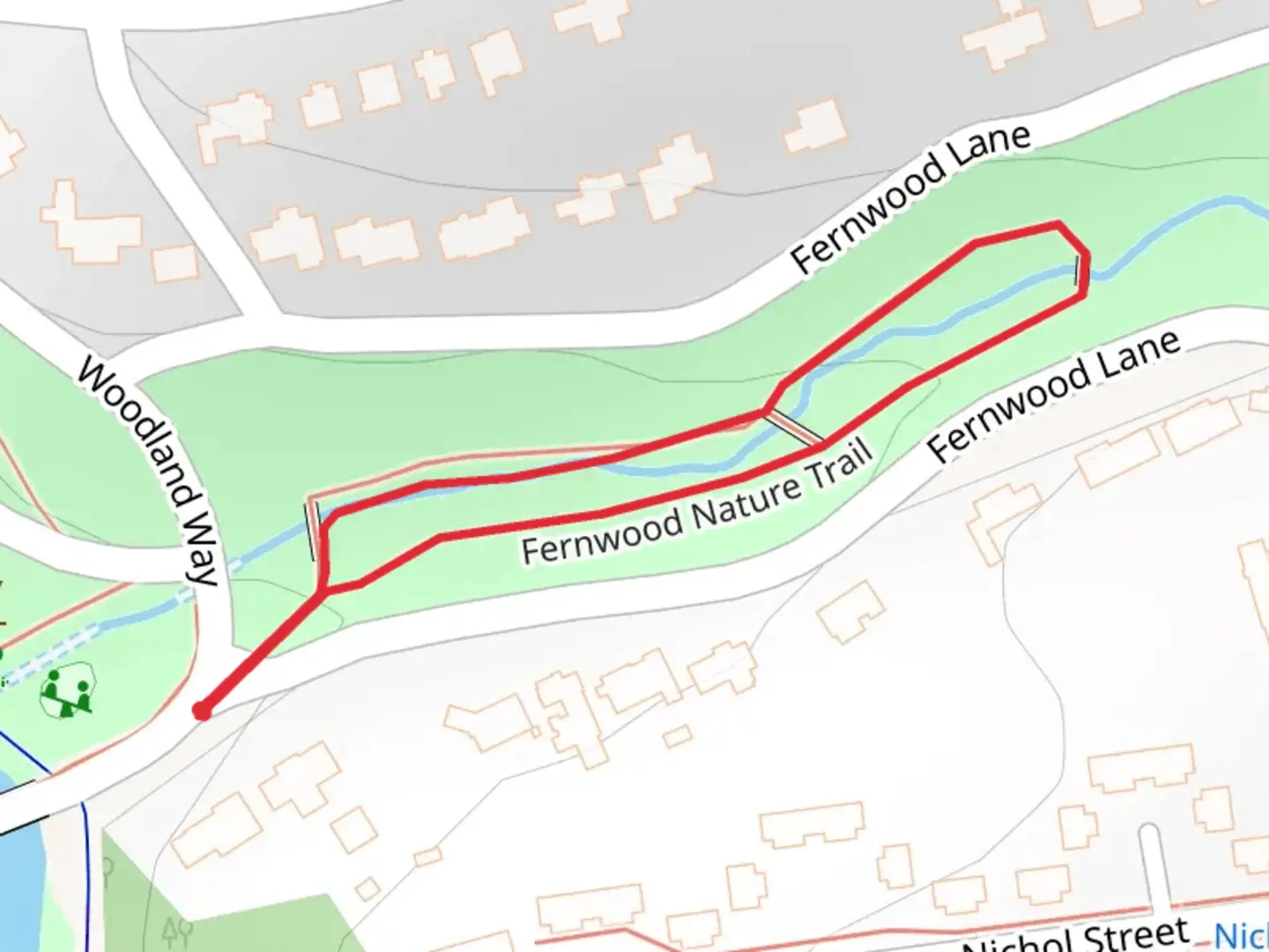 An image depicting the trail Fernwood Nature Loop Trail and its surrounding area.