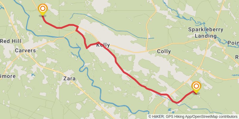 Mountains-to-Sea Trail stage 72 Map