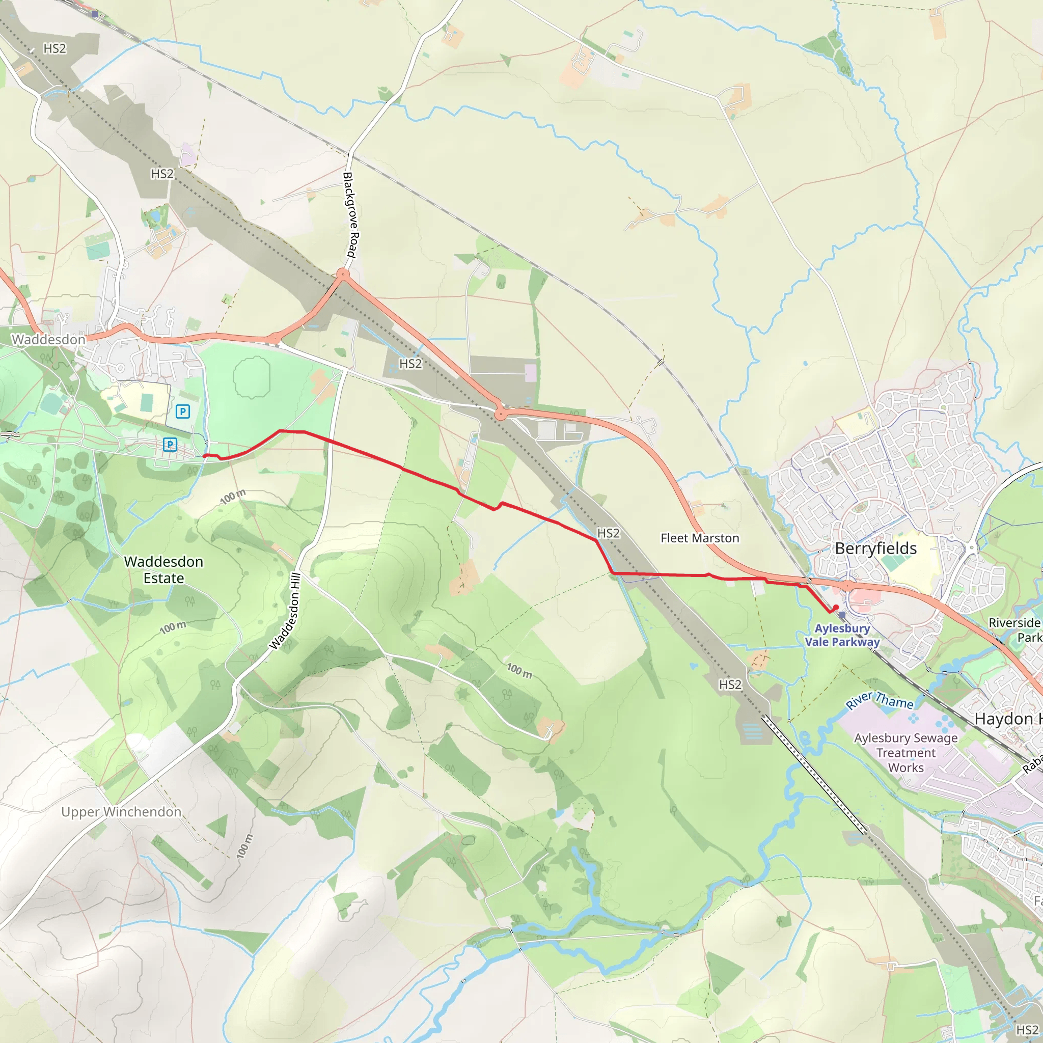 Waddesdon Greenway mobile static map